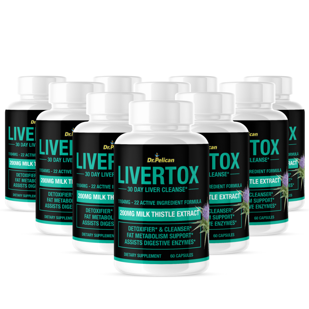 Livertox Liver Detoxifier/Digestive Enzymes/Metabolism10 Bottles 60 Pelican Vitamins