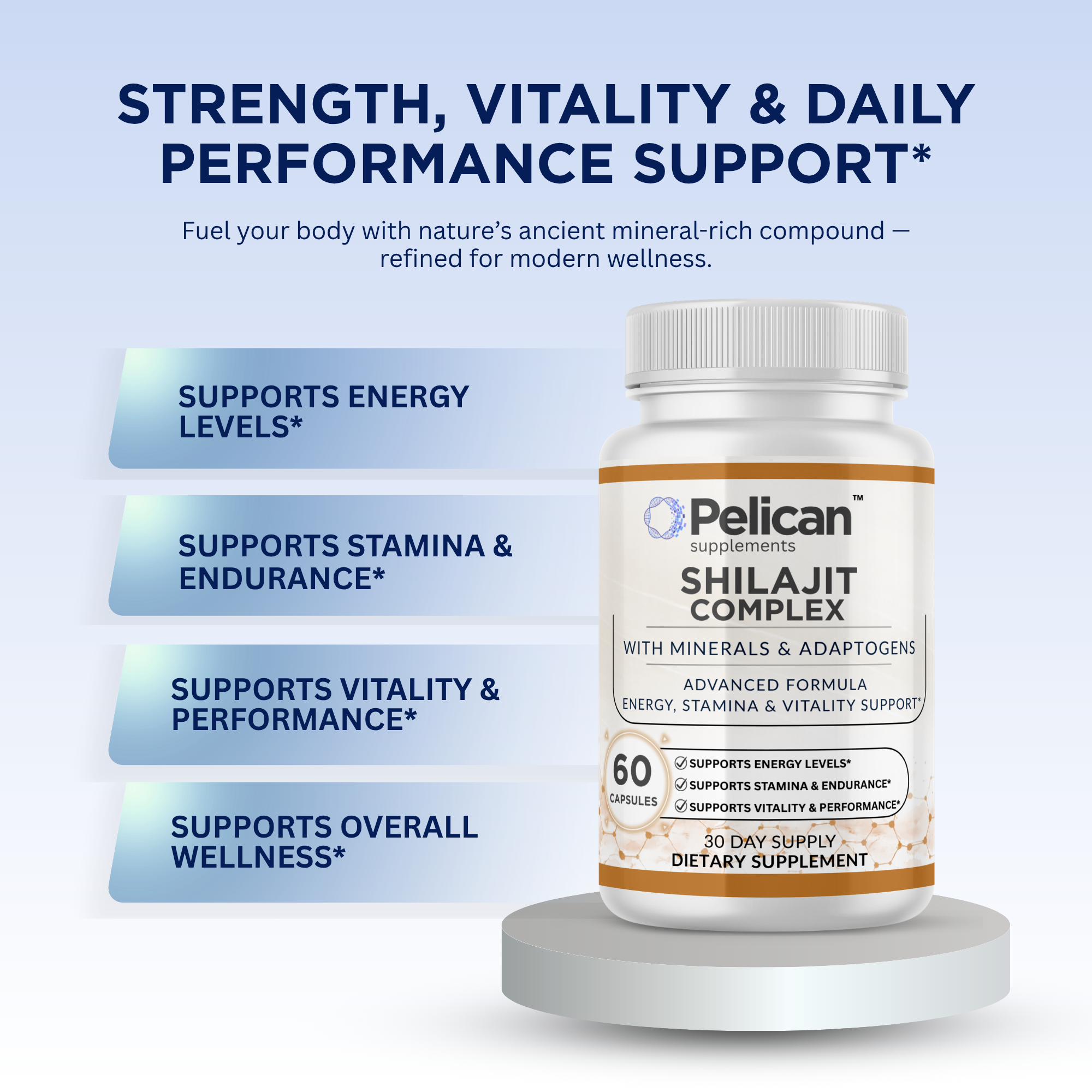 Pelican Shilajit Complex – Advanced Energy, Stamina & Vitality Support – 60 Capsules