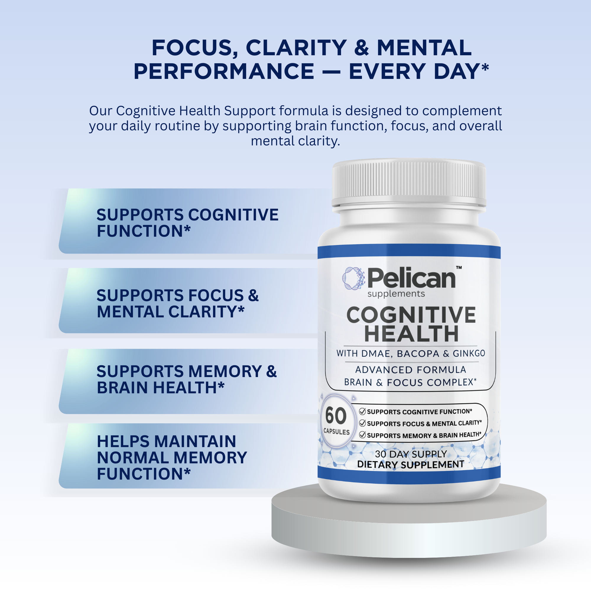 Pelican Cognitive Health – Advanced Cognitive Support Formula – 60 Capsules