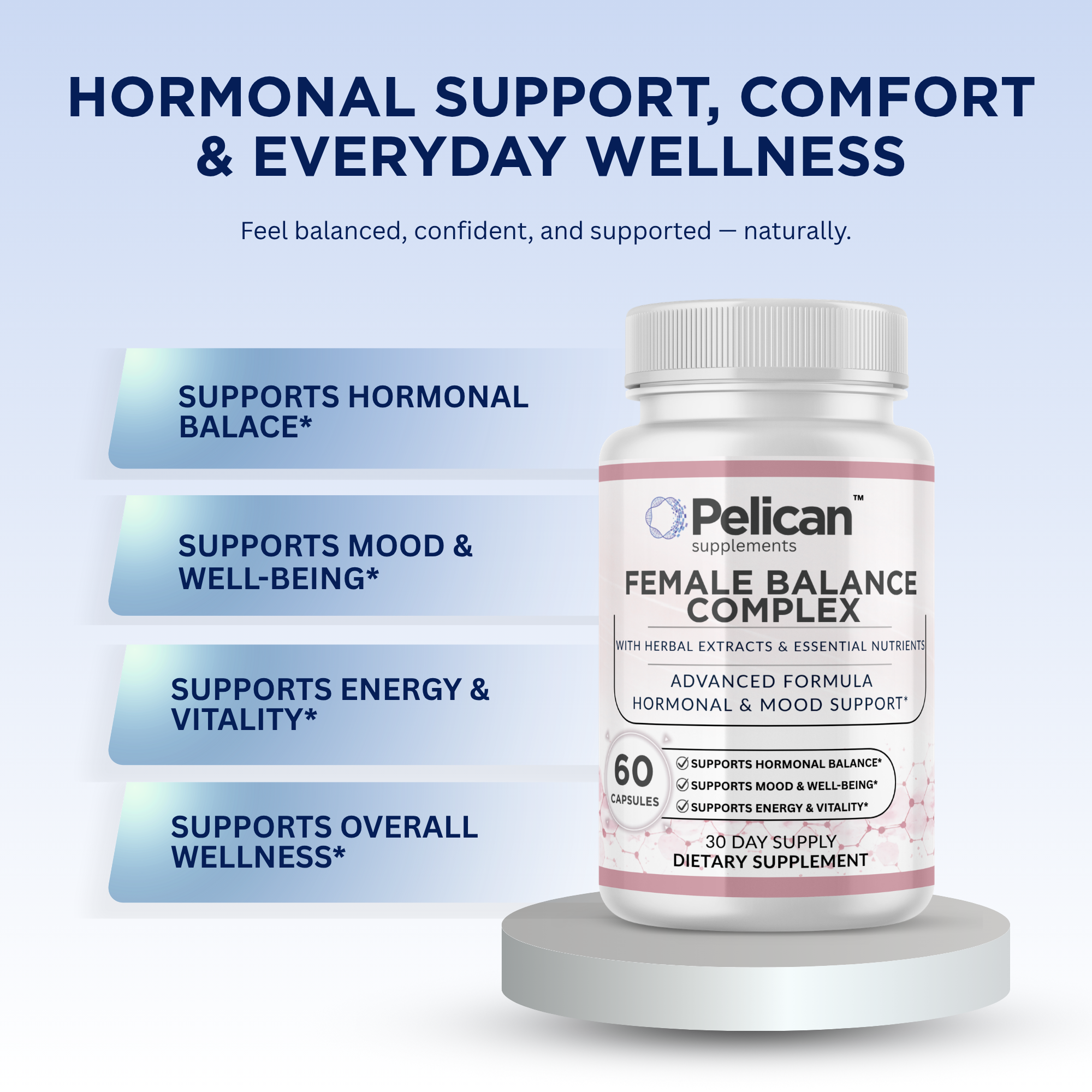 Pelican Female Balance Complex – Advanced Hormonal & Mood Support – 60 Capsules