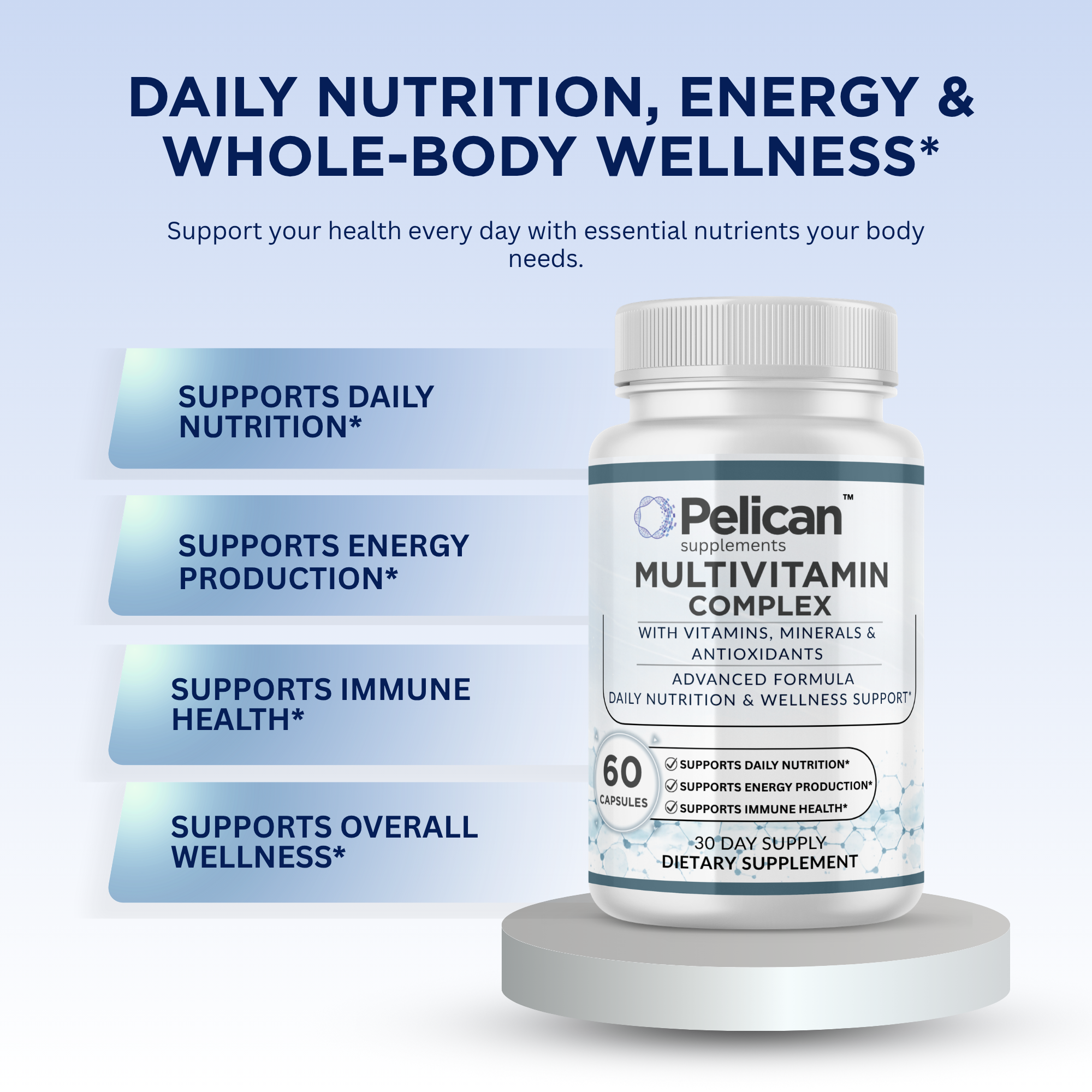 Pelican Multivitamin Complex – Daily Nutrition & Immune Support – 60 Capsules