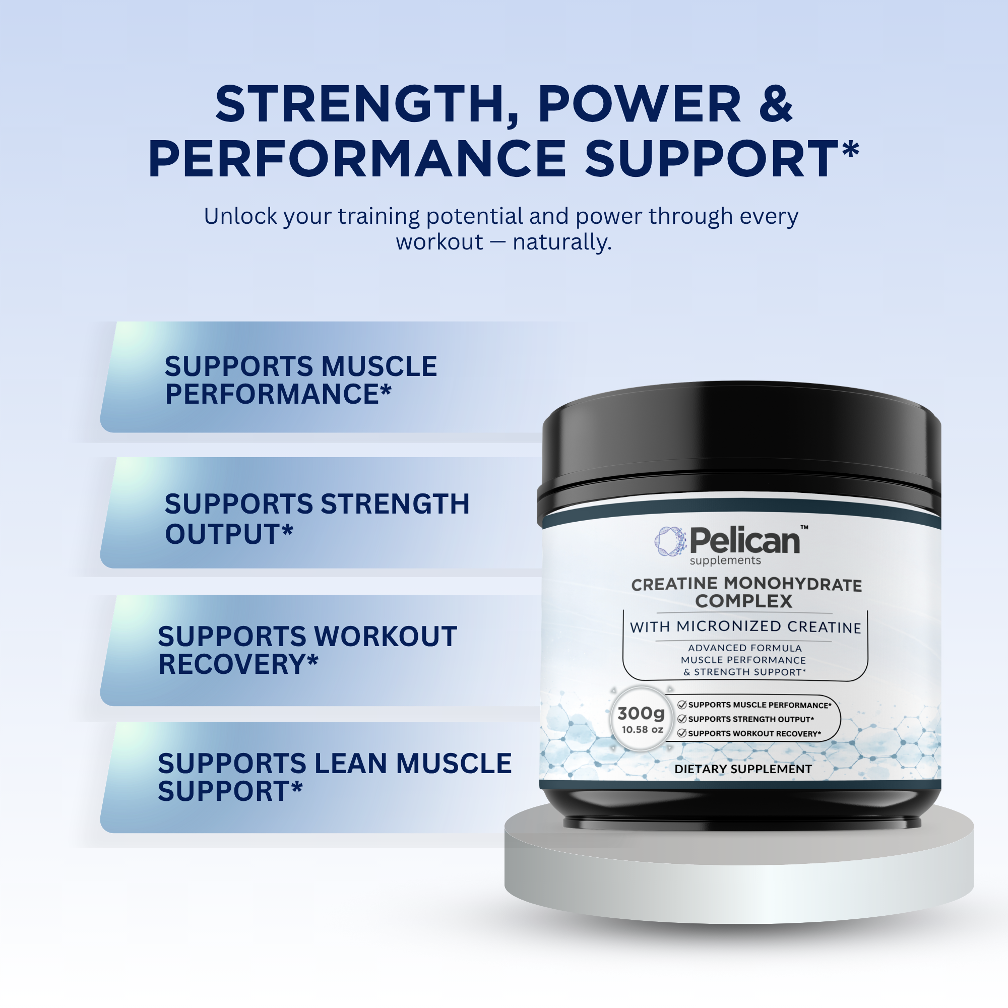Pelican Creatine Monohydrate Complex – Muscle Performance & Strength Support – Powder