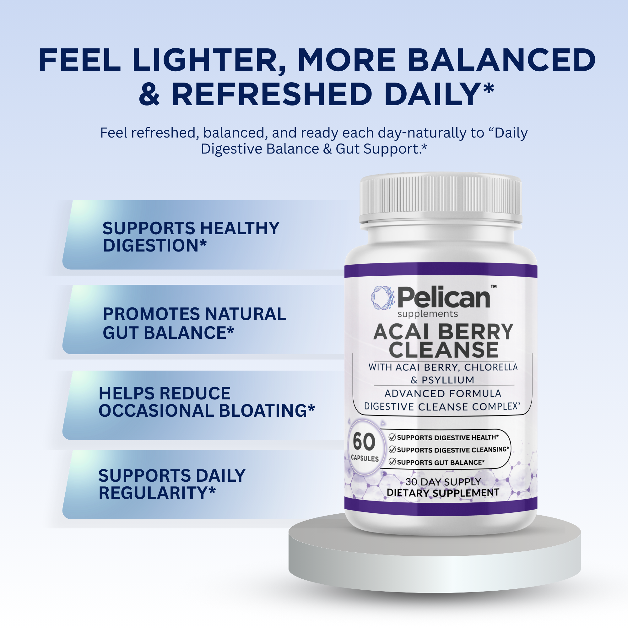 Pelican Acai Berry Cleanse – Advanced Cleanse Support Formula – 60 Capsules