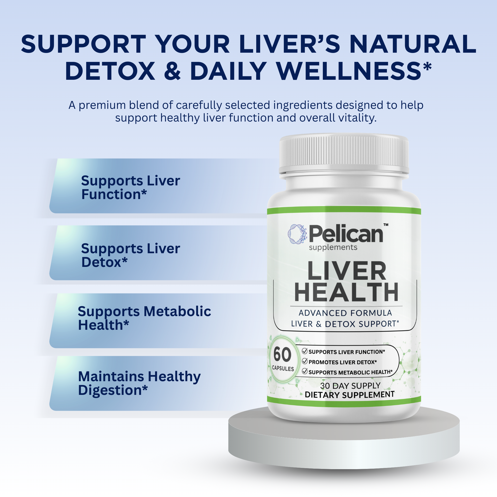 Pelican Liver Support – Liver Health & Detox Support – 60 Capsules