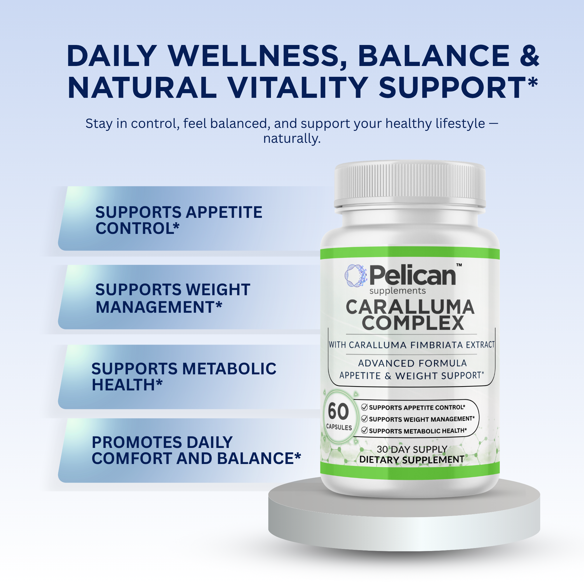 Pelican Caralluma Complex – Advanced Appetite & Weight Management Support – 60 Capsules