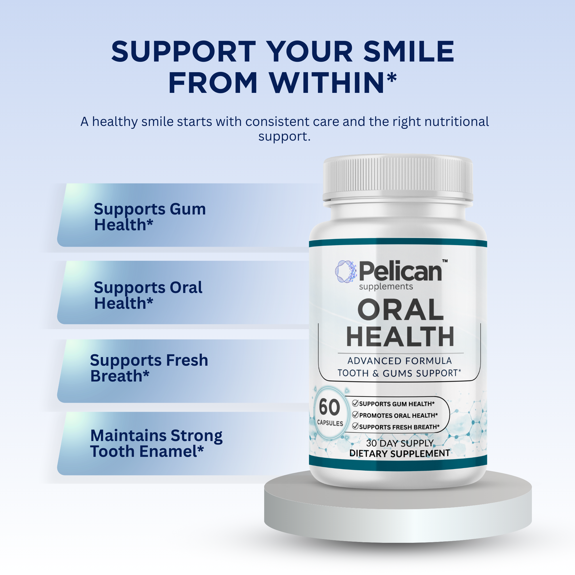 Pelican Oral Support – Gum & Oral Health Support – 60 Capsules