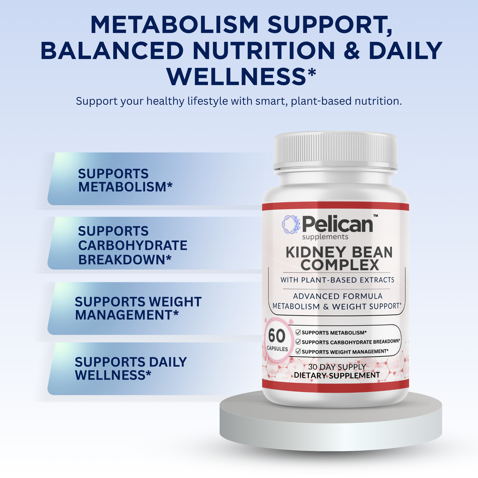Pelican Kidney Bean Complex – Advanced Metabolism & Weight Management Support – 60 Capsules