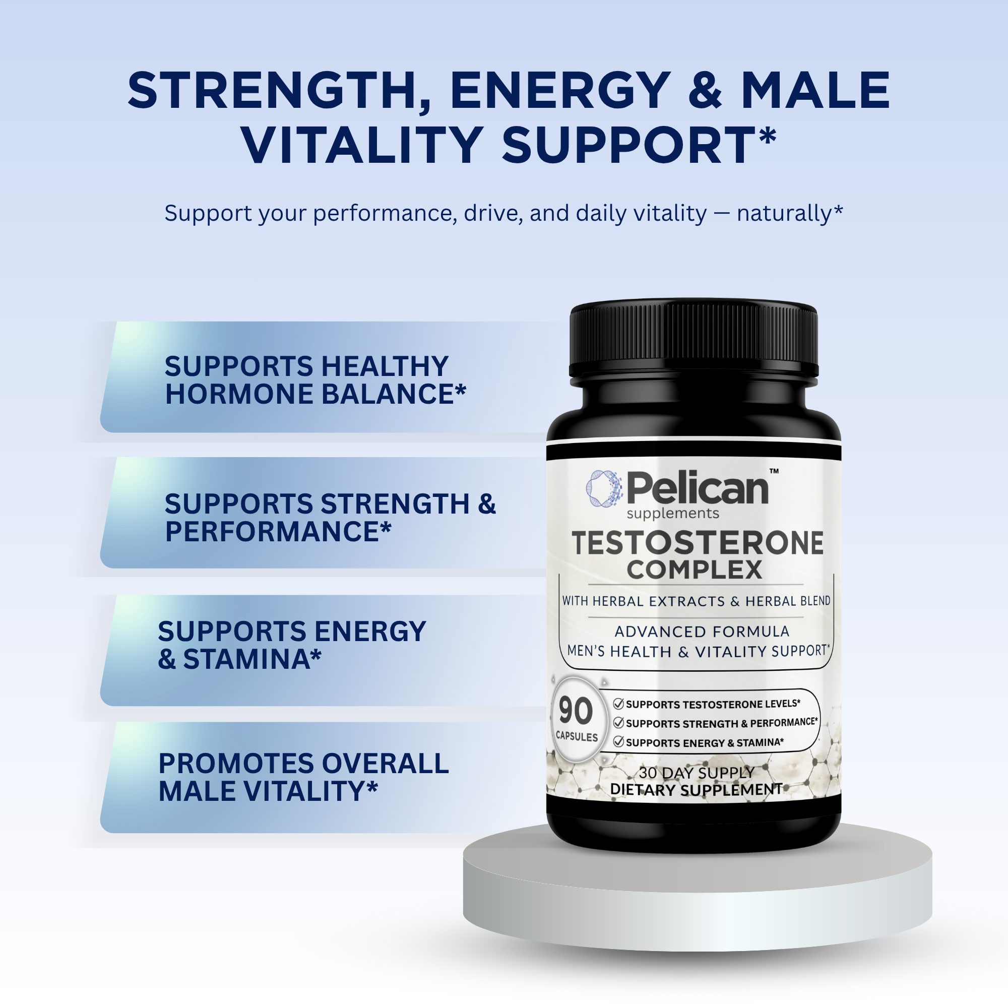 Pelican Testosterone Complex – Advanced Men’s Vitality & Performance Support – 90 Capsules