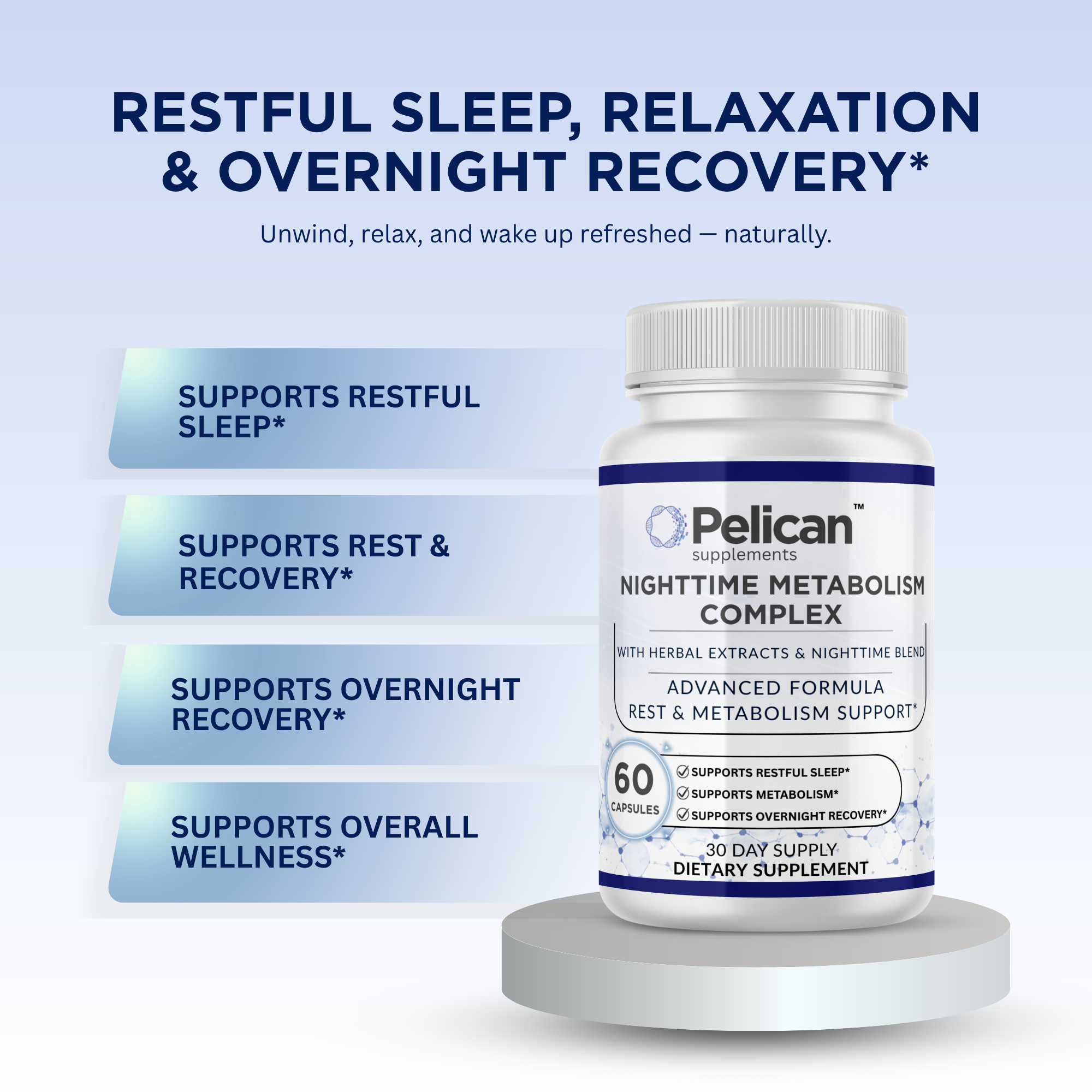 Pelican Nighttime Metabolism Complex – Rest & Recovery Support – 60 Capsules