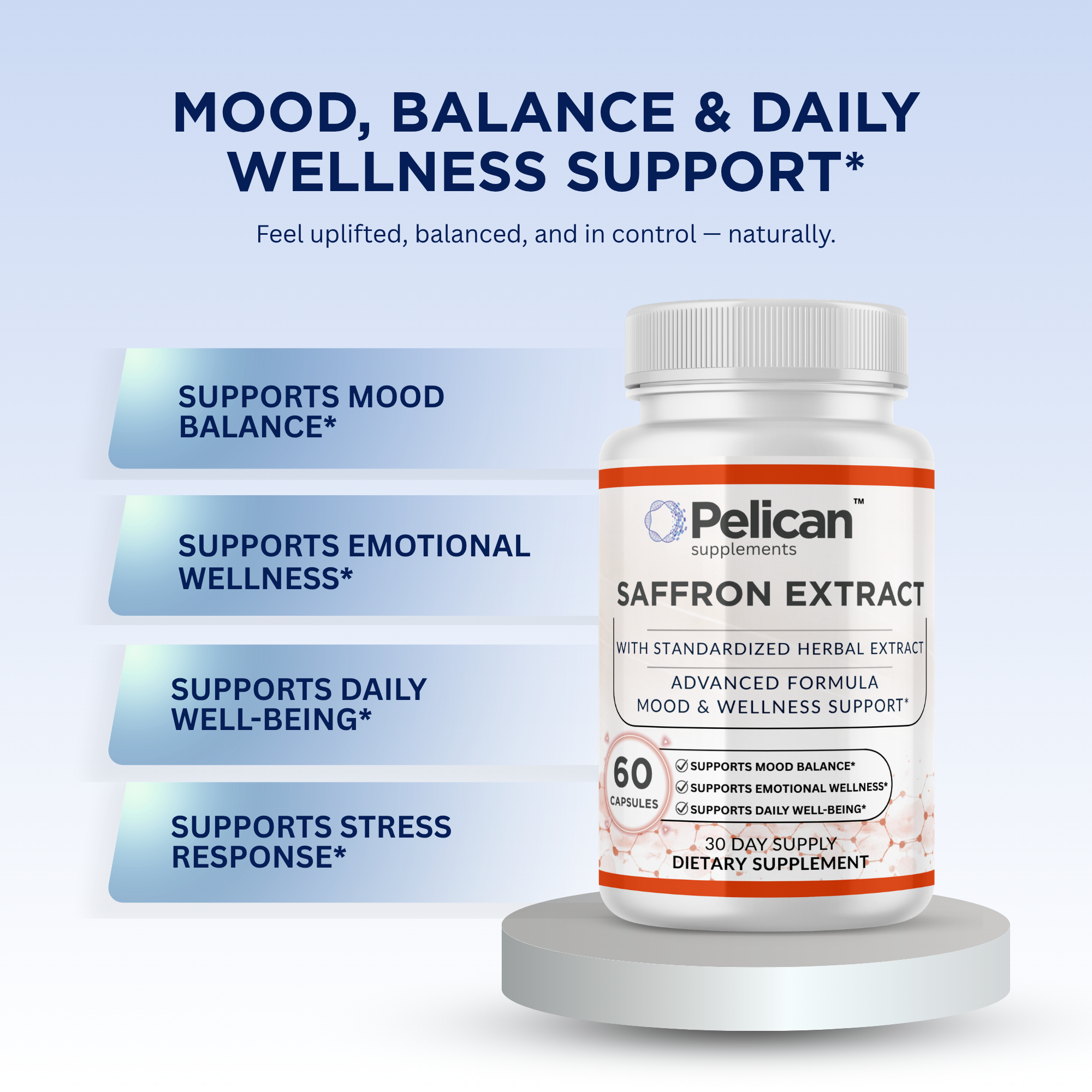 Pelican Saffron Extract – Mood & Wellness Support – 60 Capsules