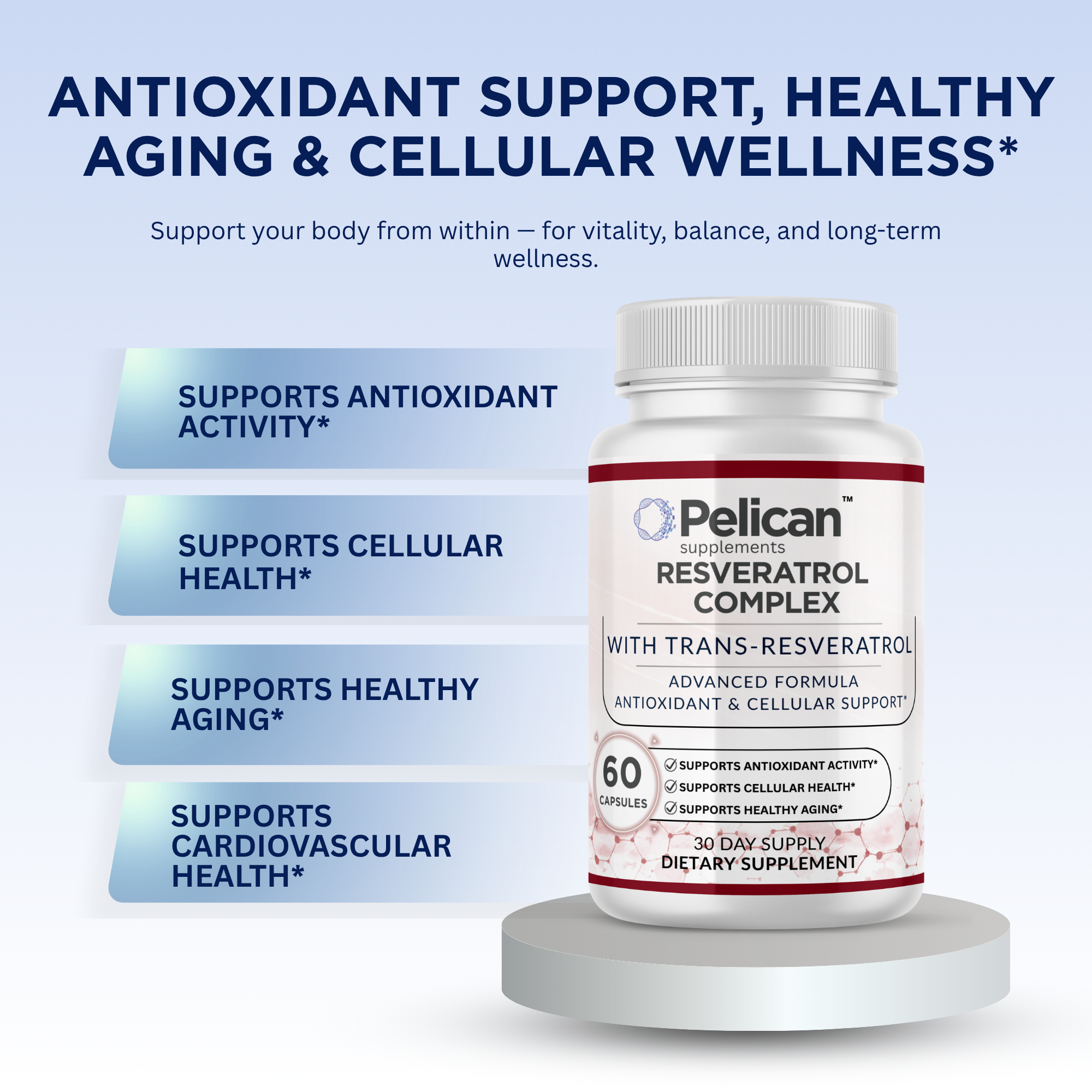 Pelican Resveratrol Complex – Antioxidant & Cellular Support – 60 Capsules