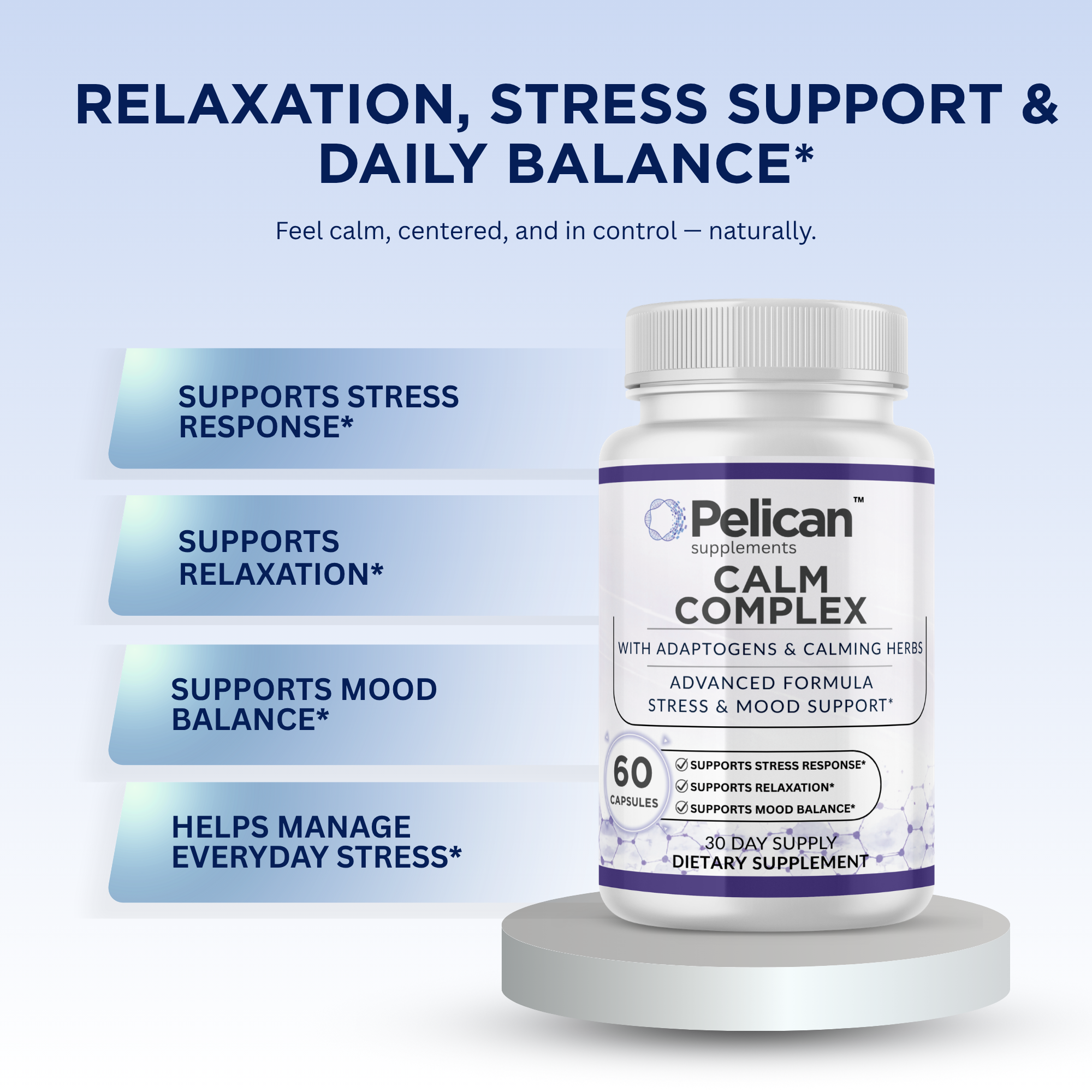 Pelican Calm Complex – Advanced Stress & Mood Support – 60 Capsules