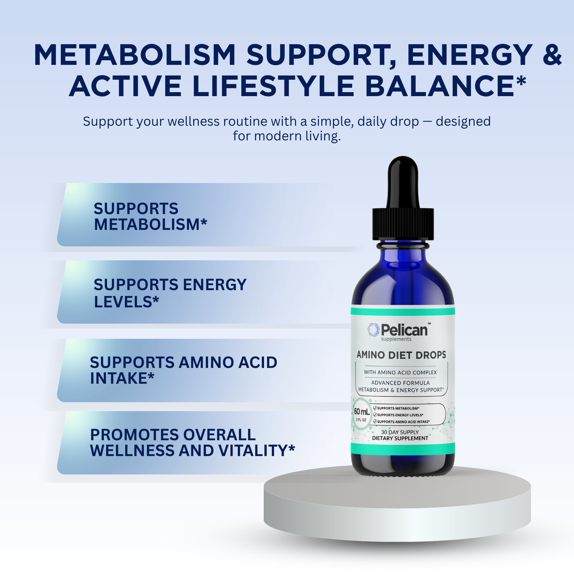 Pelican Amino Diet Drops – Advanced Metabolism & Energy Support – 60 mL