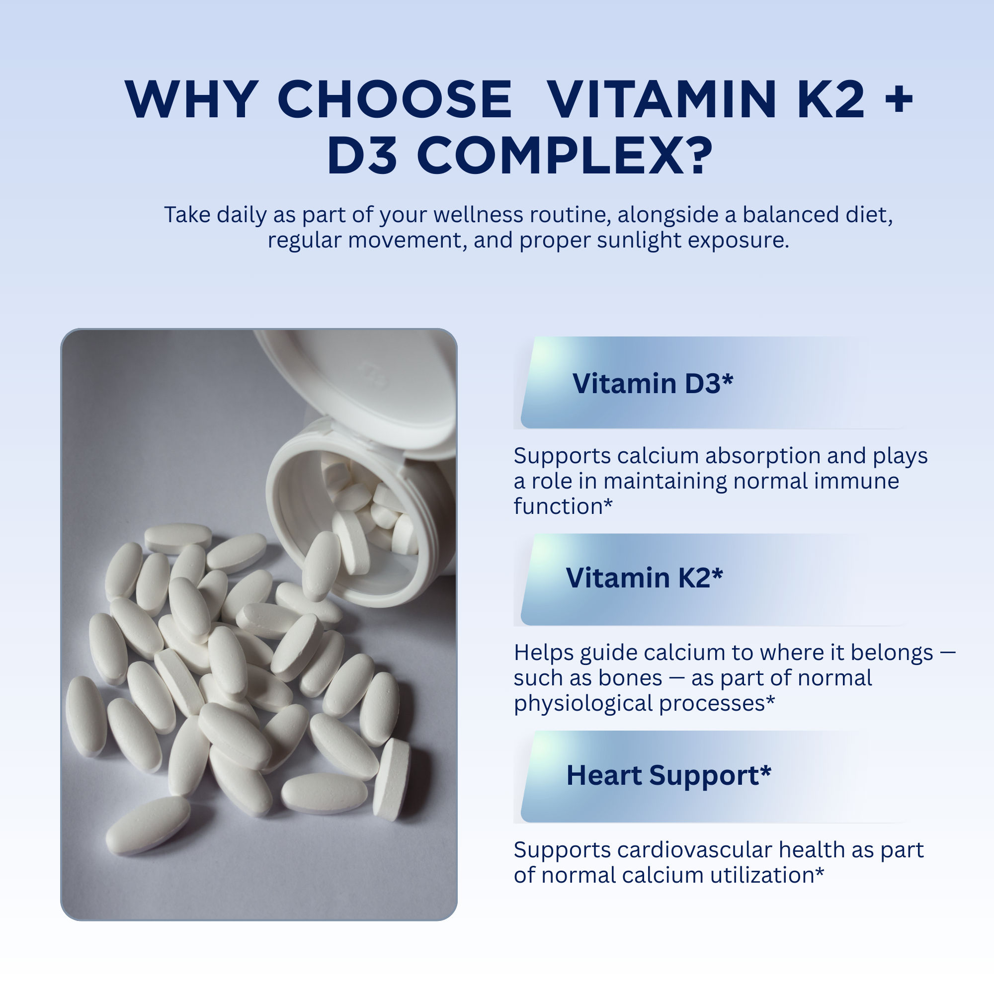 Pelican Vitamin K2 + D3 Complex – Advanced Bone Support Formula – 60 Capsules
