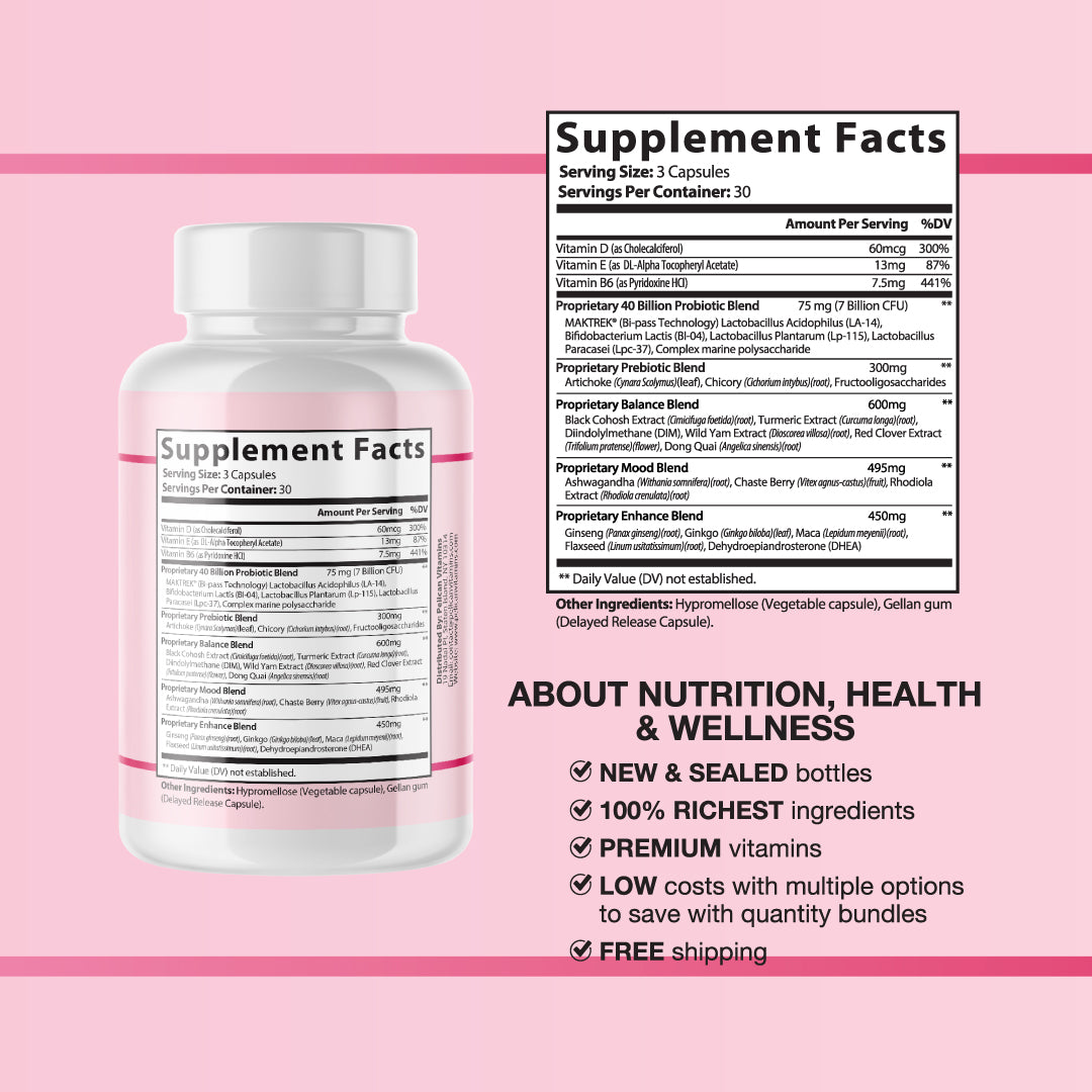 Estro-Pause-Menopause Balance Support/Women's Health- 2 Bottles- 180 Capsules
