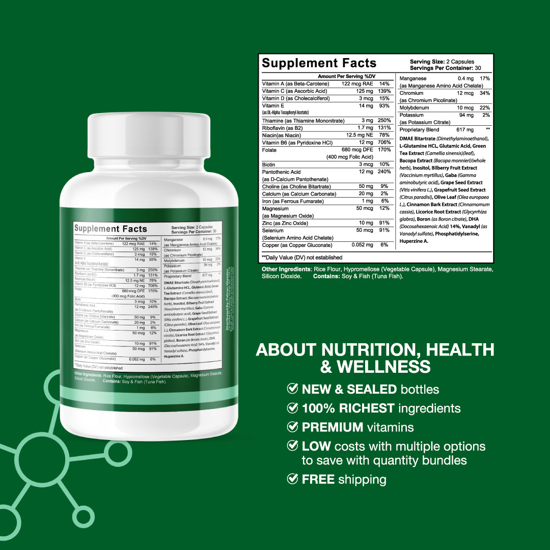 Nerve Savior- Brain Support- 12 Bottles- 720 Capsules