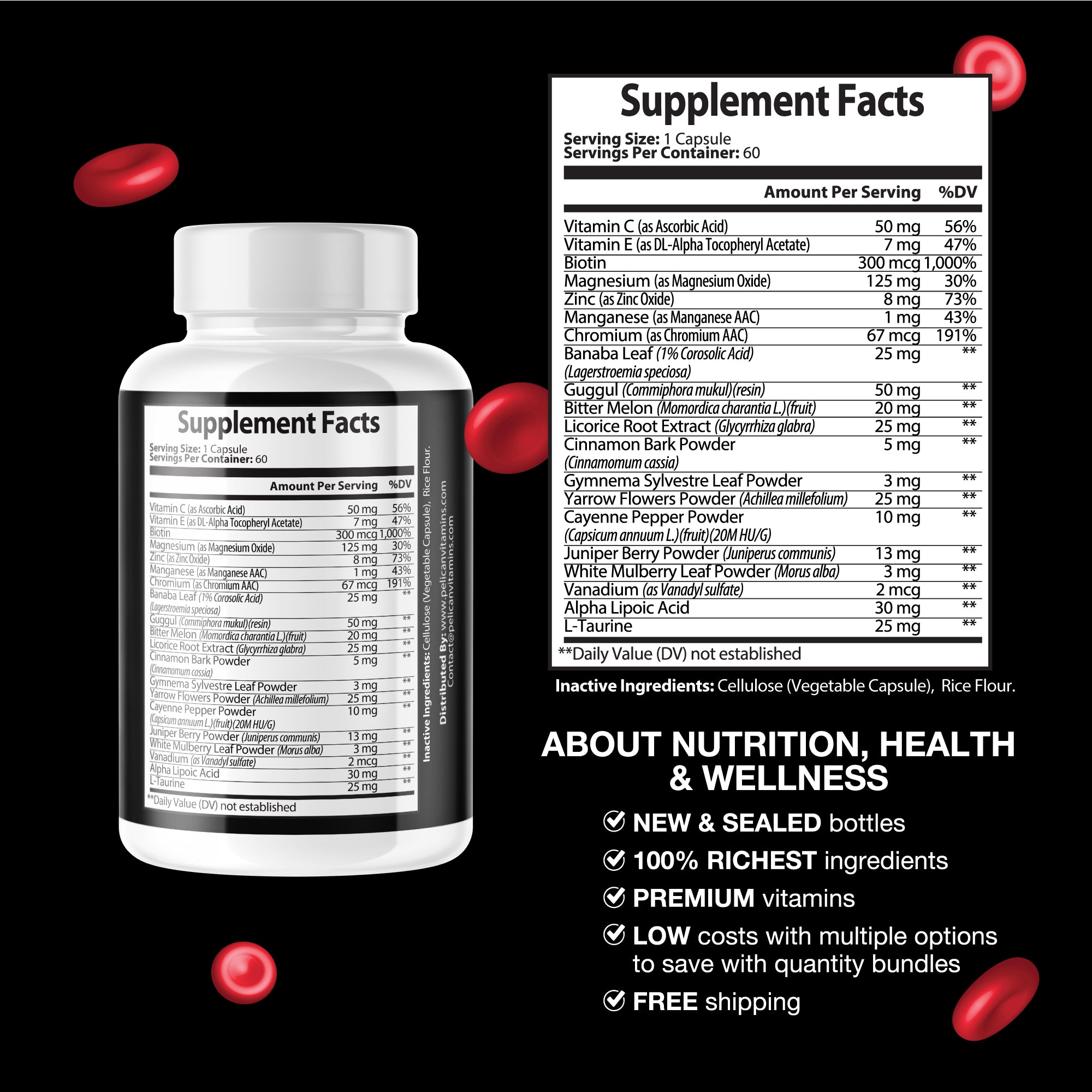 Red Boost Max- Blood Support - 5 Bottles- 300 Capsules