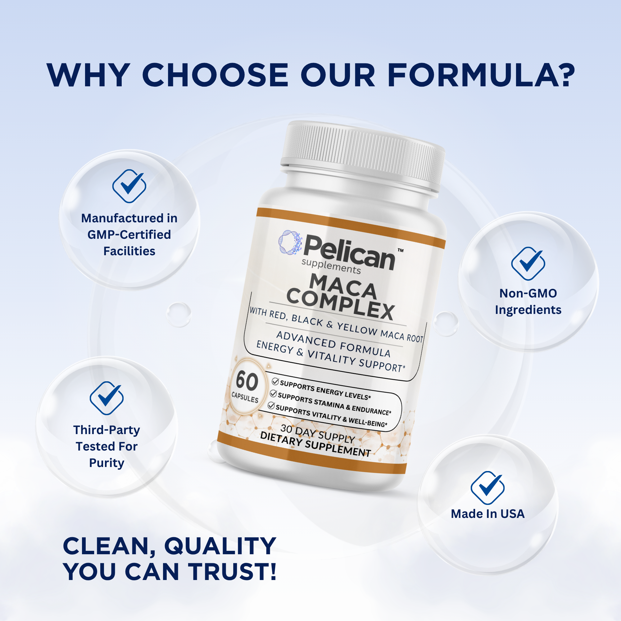 Pelican Maca Complex – Advanced Energy & Vitality Support – 60 Capsules