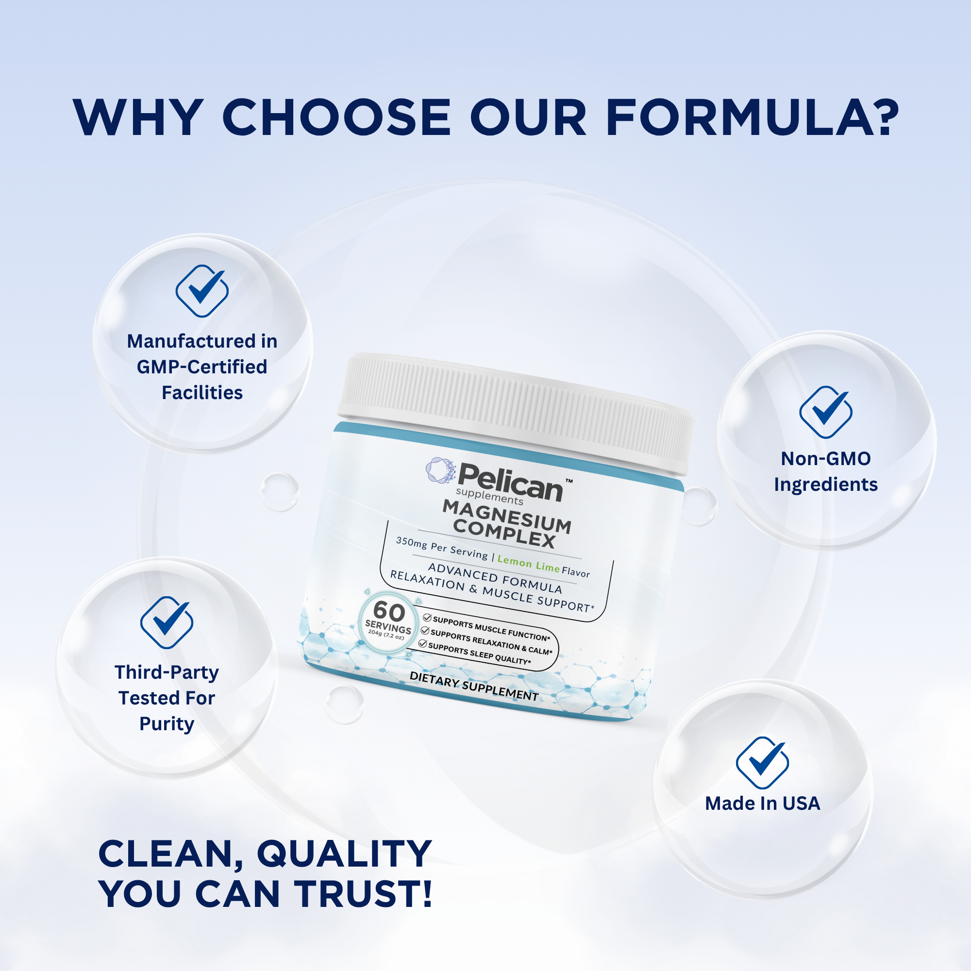 Pelican Magnesium Complex – Relaxation, Muscle & Sleep Support – Powder