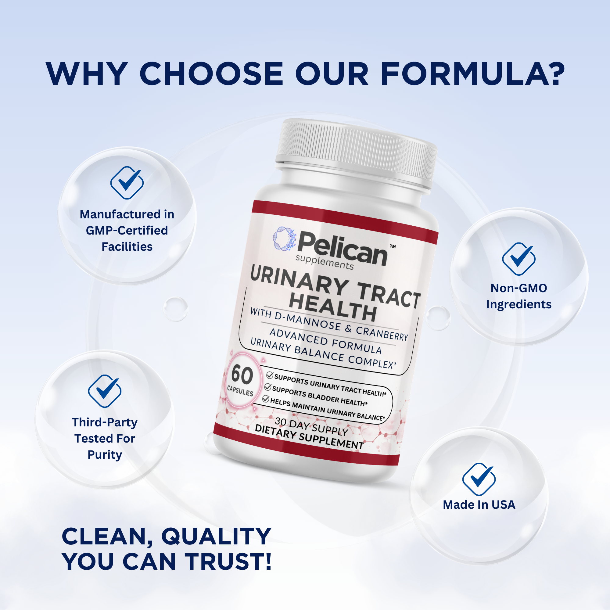 Pelican Urinary Tract Health – Advanced Urinary Support Formula – 60 Capsules