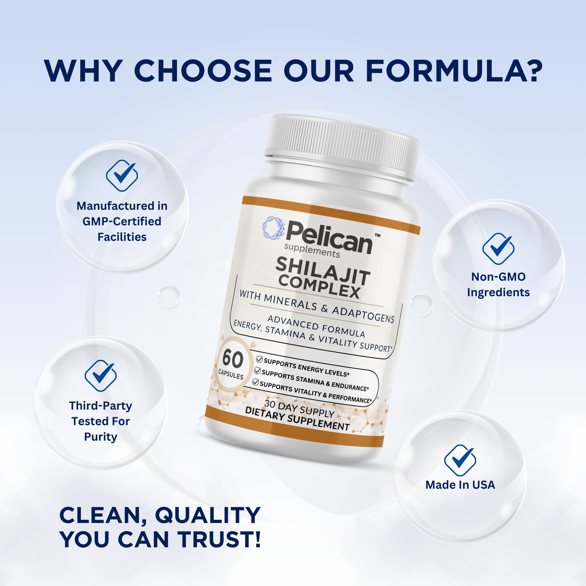 Pelican Shilajit Complex – Advanced Energy, Stamina & Vitality Support – 60 Capsules