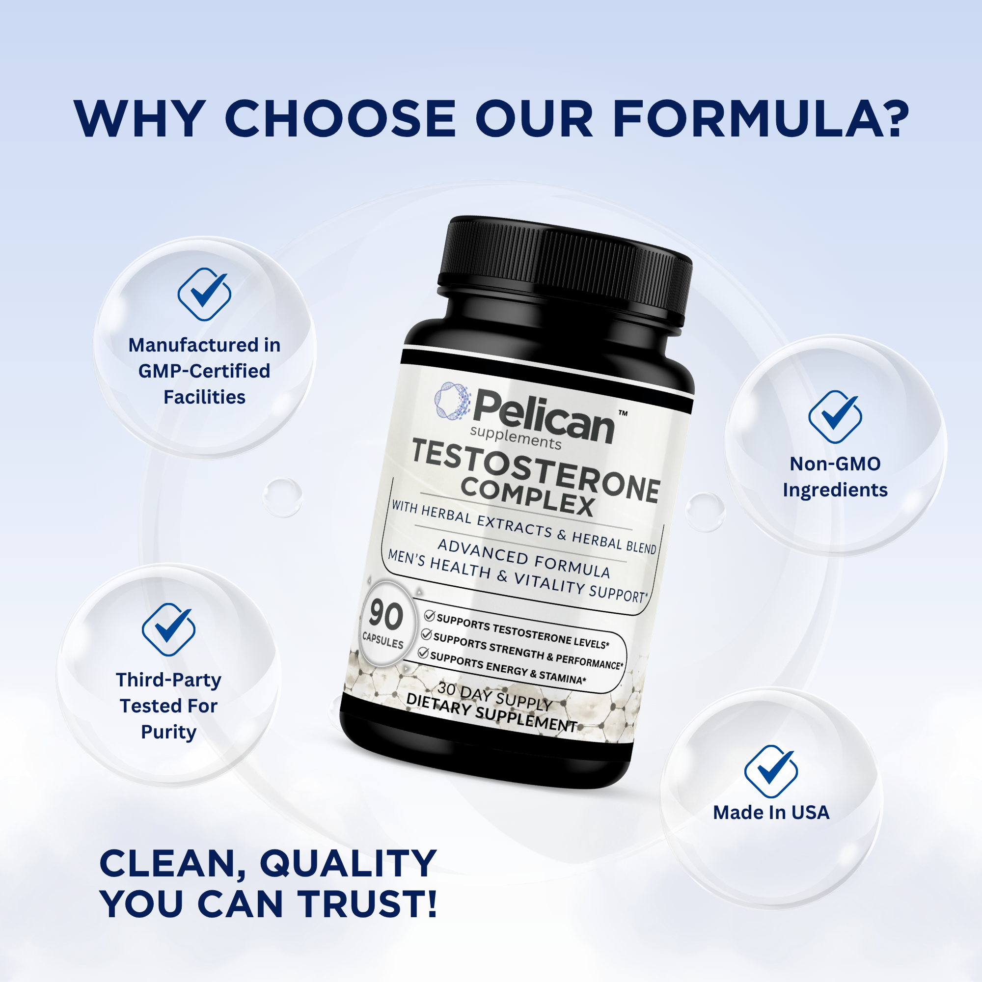 Pelican Testosterone Complex – Advanced Men’s Vitality & Performance Support – 90 Capsules