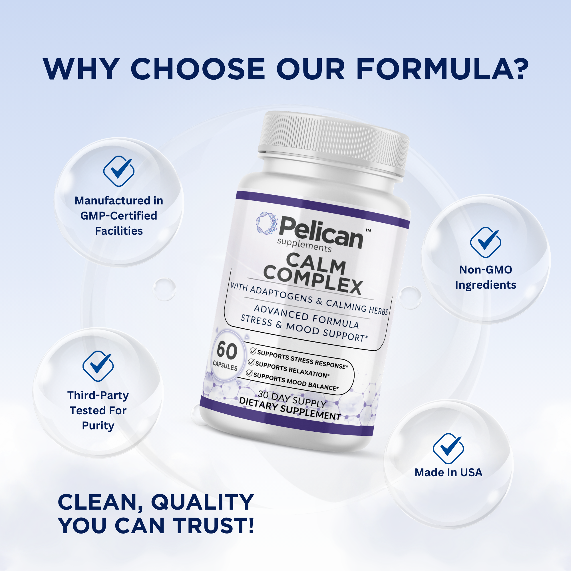 Pelican Calm Complex – Advanced Stress & Mood Support – 60 Capsules