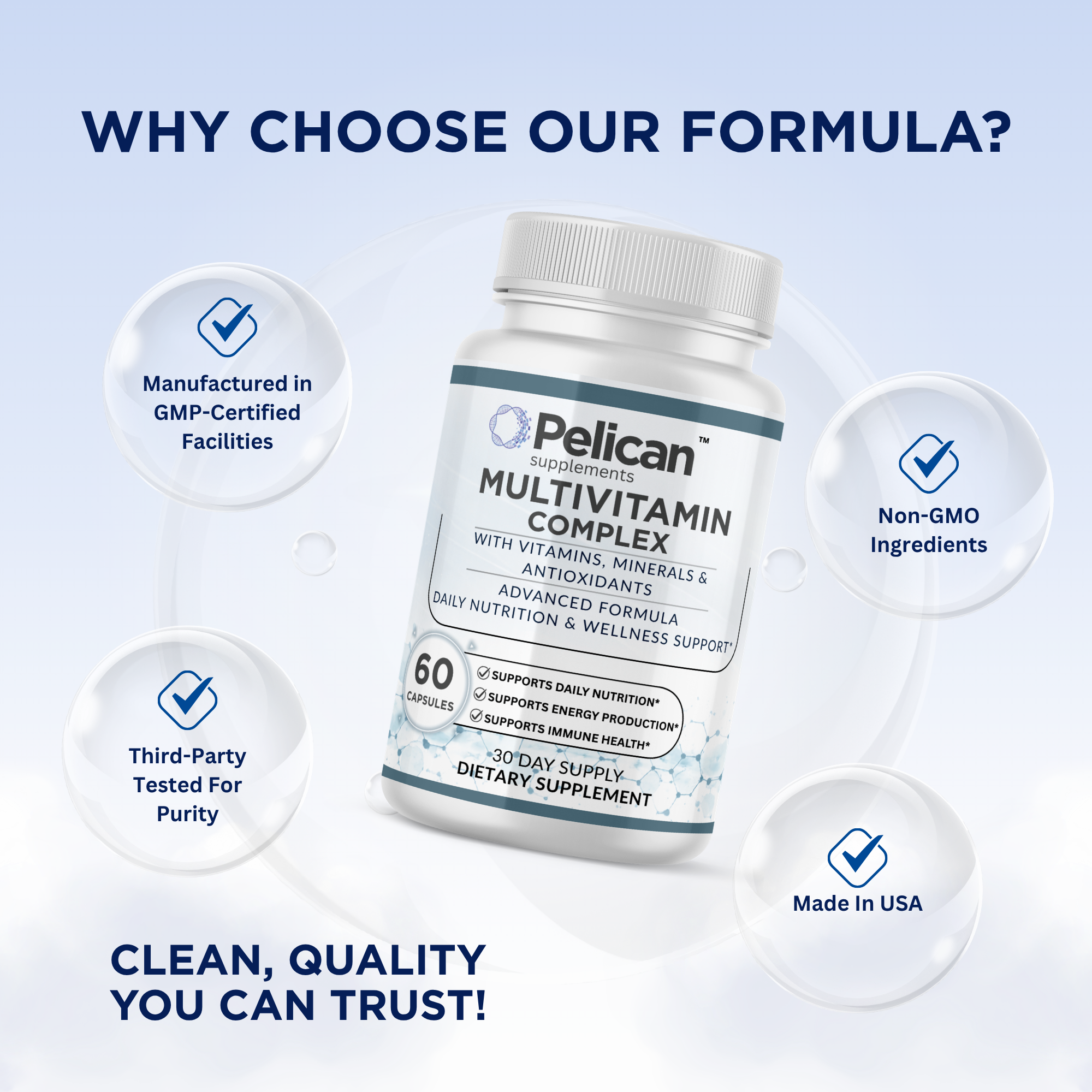 Pelican Multivitamin Complex – Daily Nutrition & Immune Support – 60 Capsules