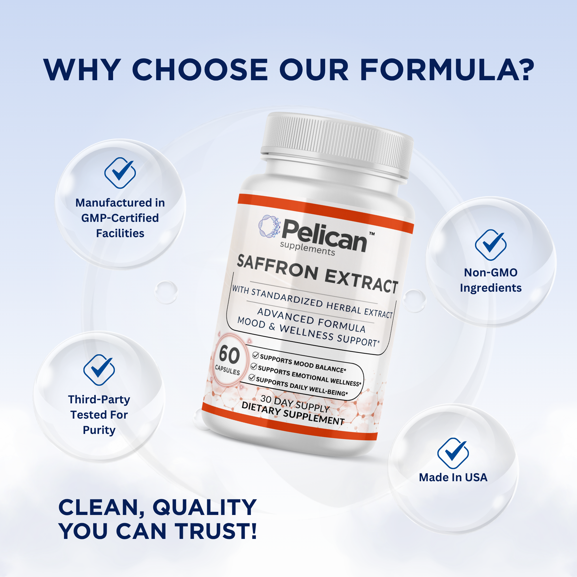 Pelican Saffron Extract – Mood & Wellness Support – 60 Capsules
