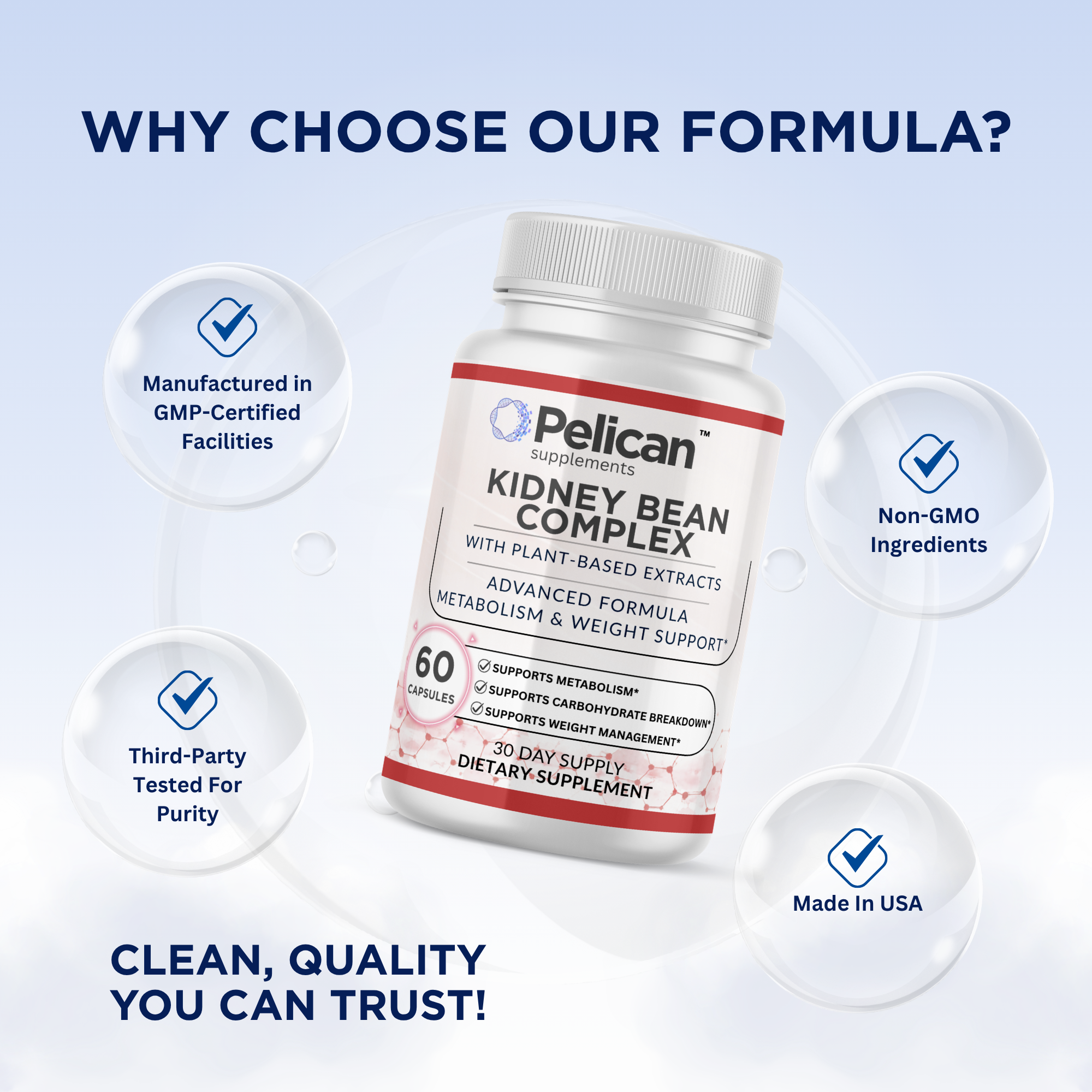 Pelican Kidney Bean Complex – Advanced Metabolism & Weight Management Support – 60 Capsules