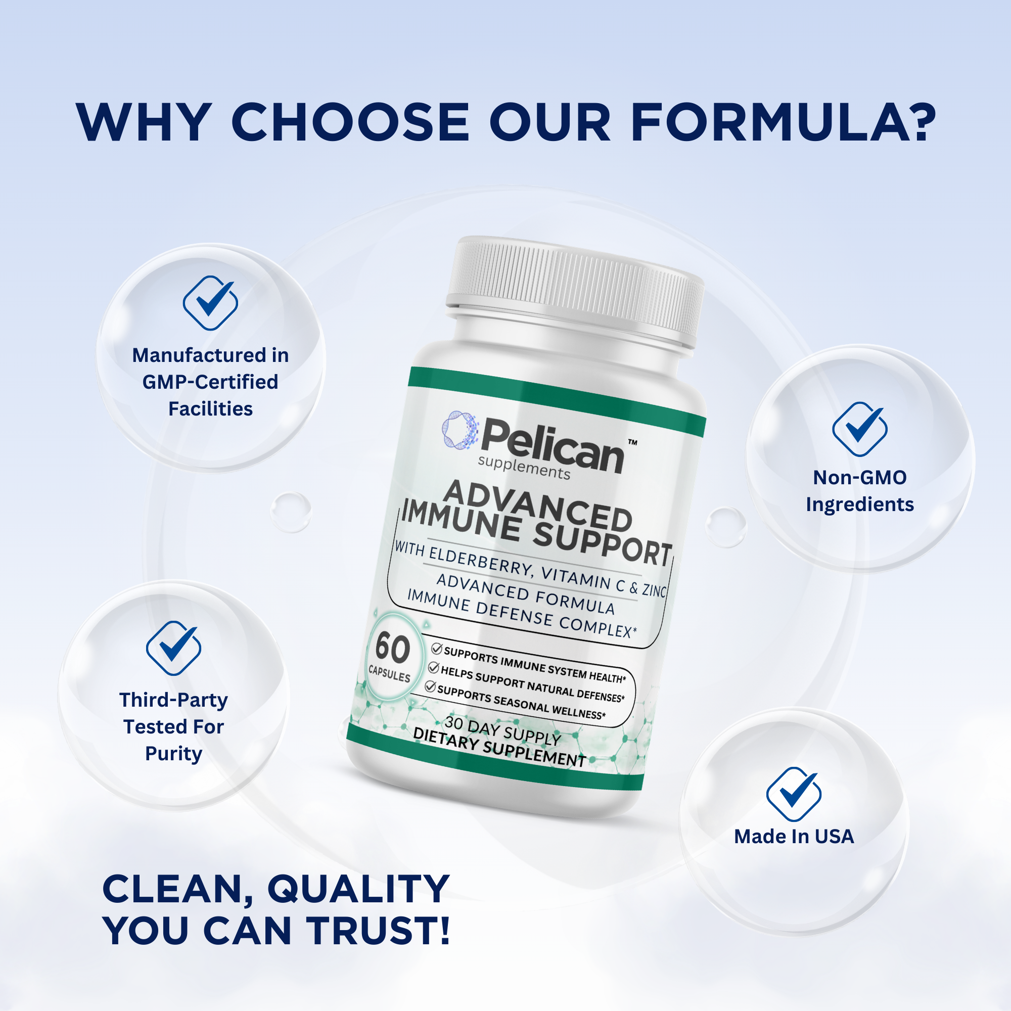 Pelican Advanced Immune Support – Advanced Immune Support Formula – 60 Capsules