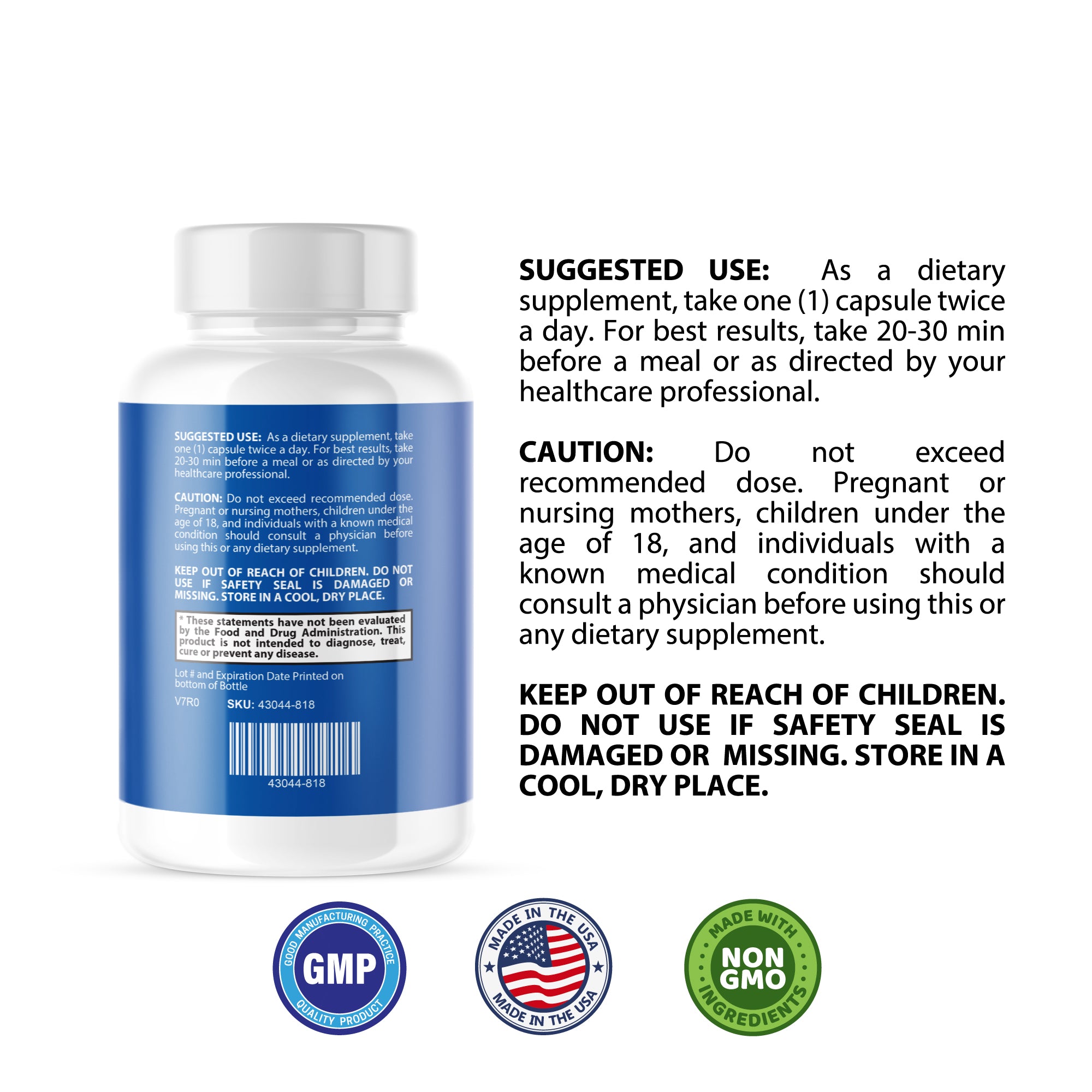 Tinnitus 911- Hearing Support- 2 Bottles- 120 Capsules