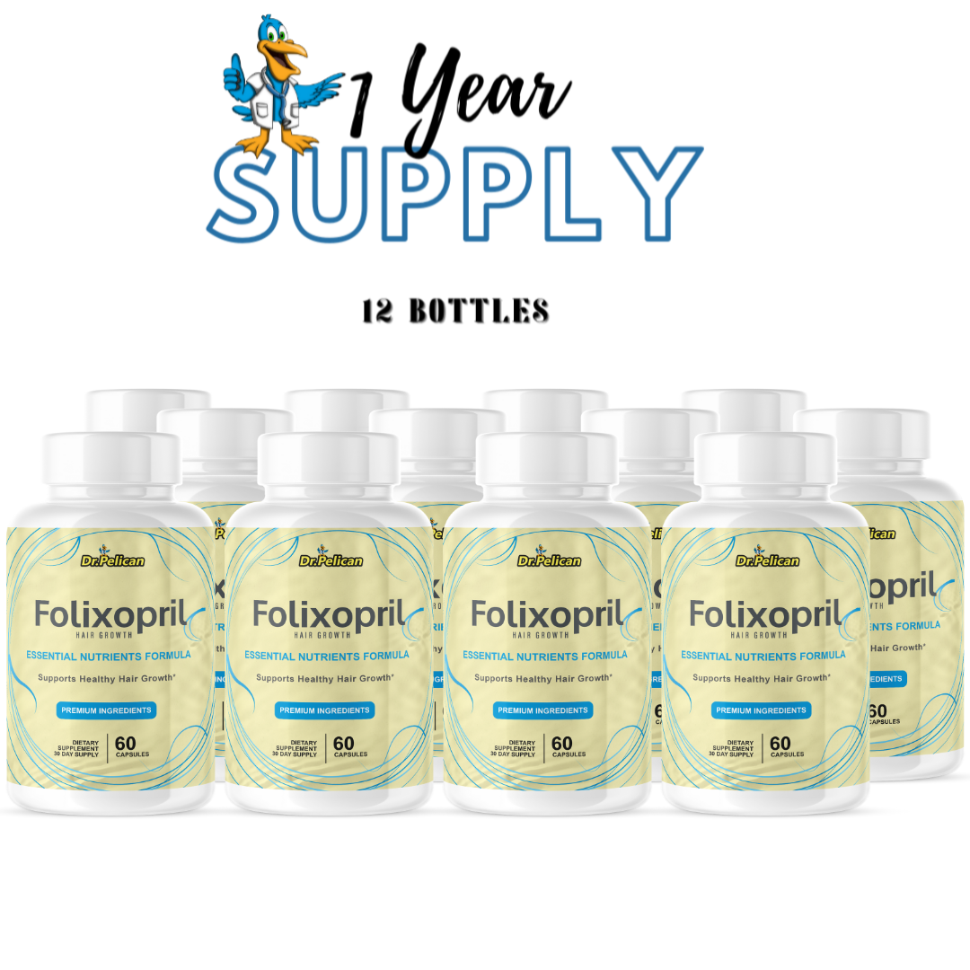 Folixopril- Hair Support- 12 Bottles- 720 Capsules