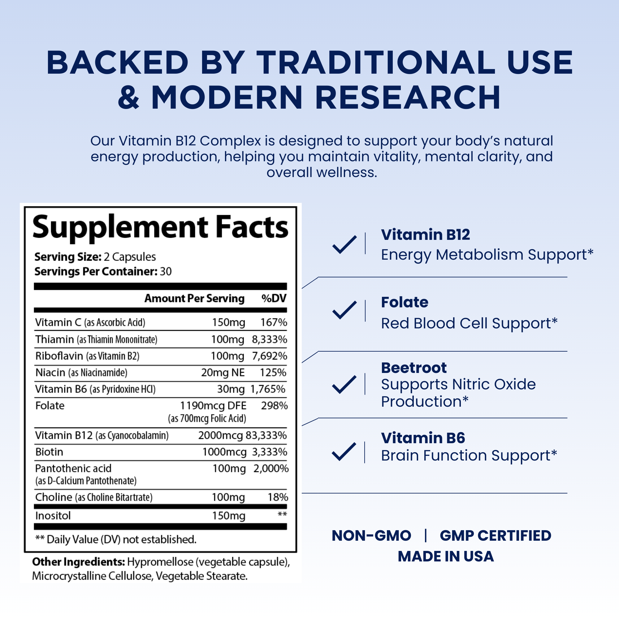 Pelican B12 Complex – Advanced B12 Support Formula – 60 Capsules