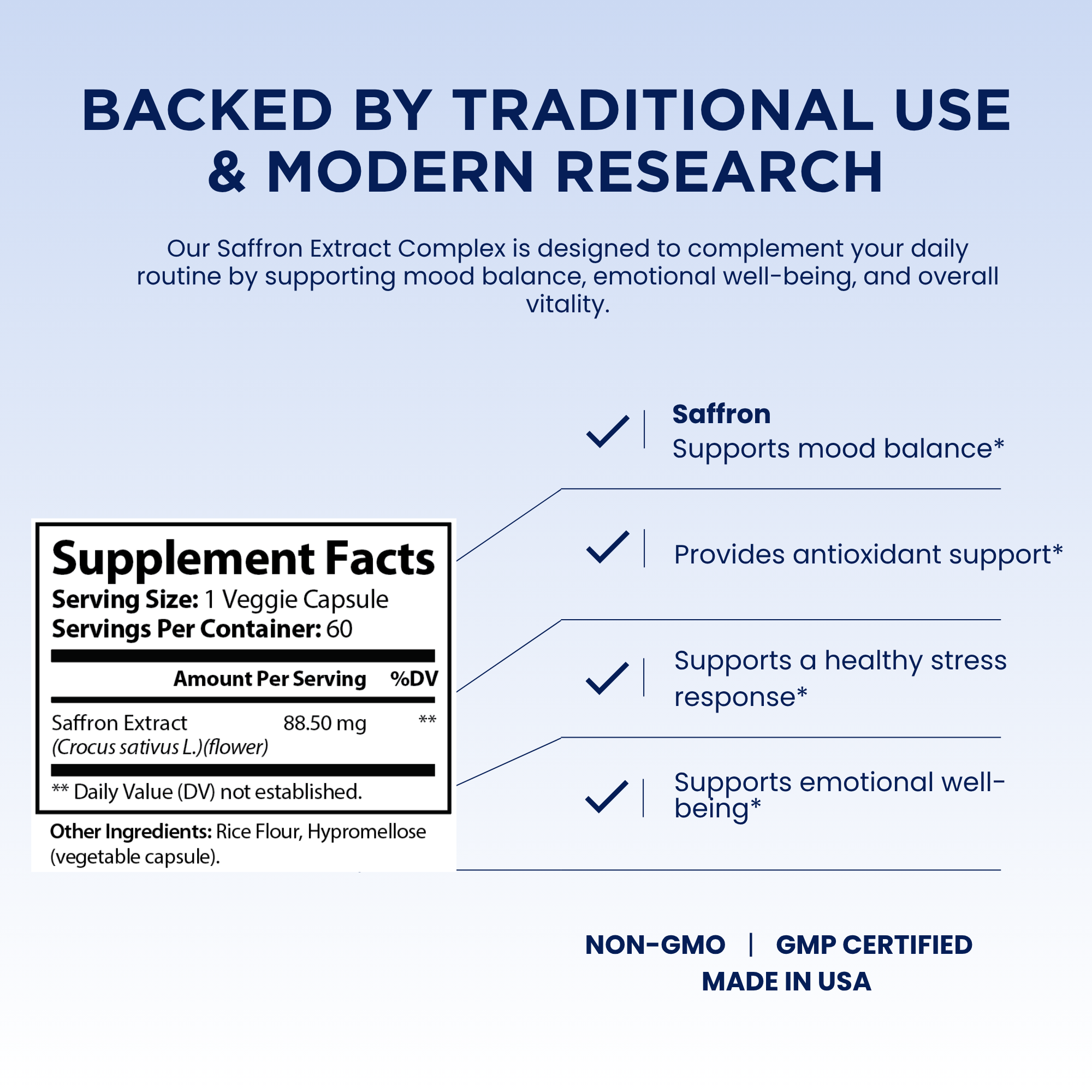 Pelican Saffron Extract – Mood & Wellness Support – 60 Capsules