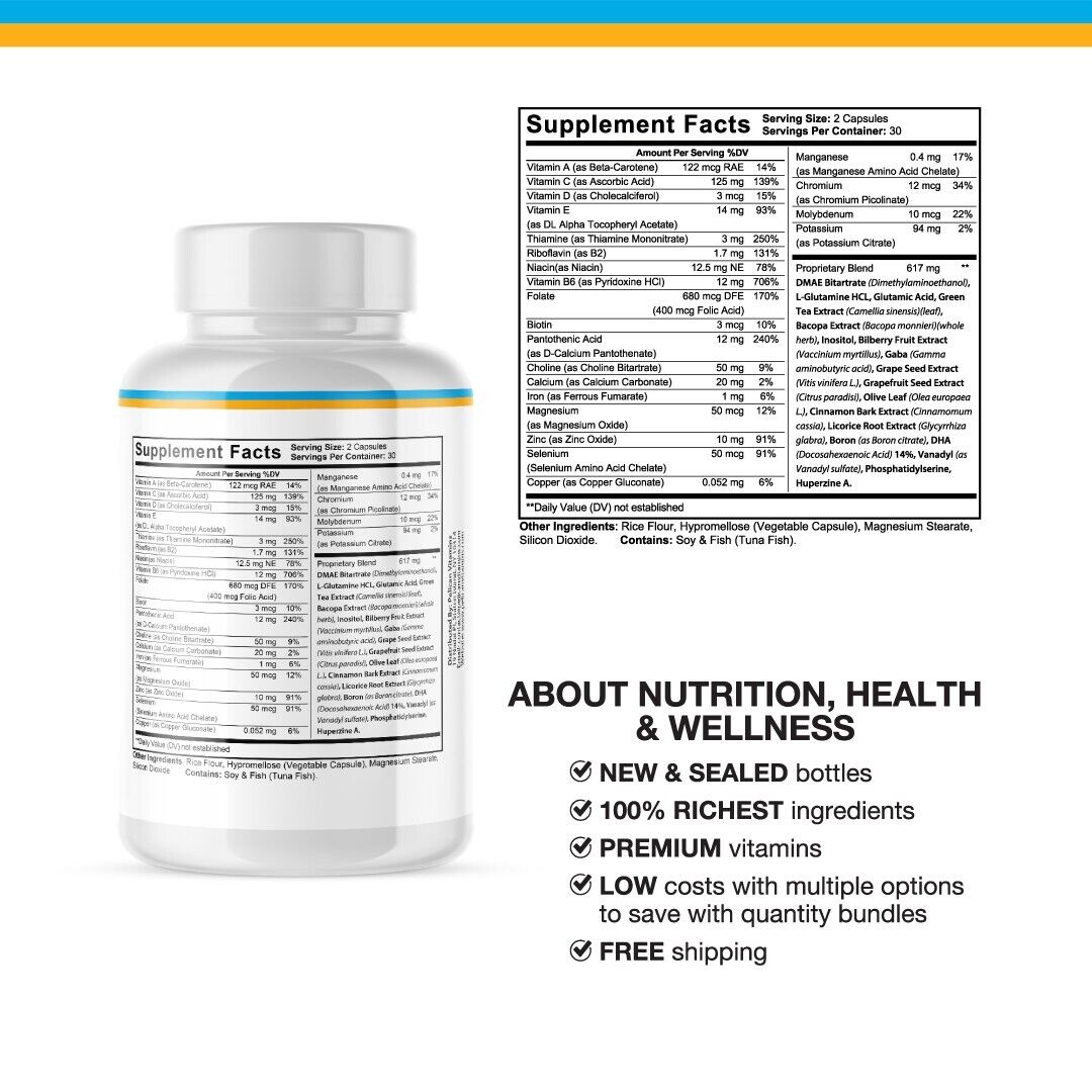 Pineal XT- Nerve & Brain Support- 4 Bottles- 240 Capsules