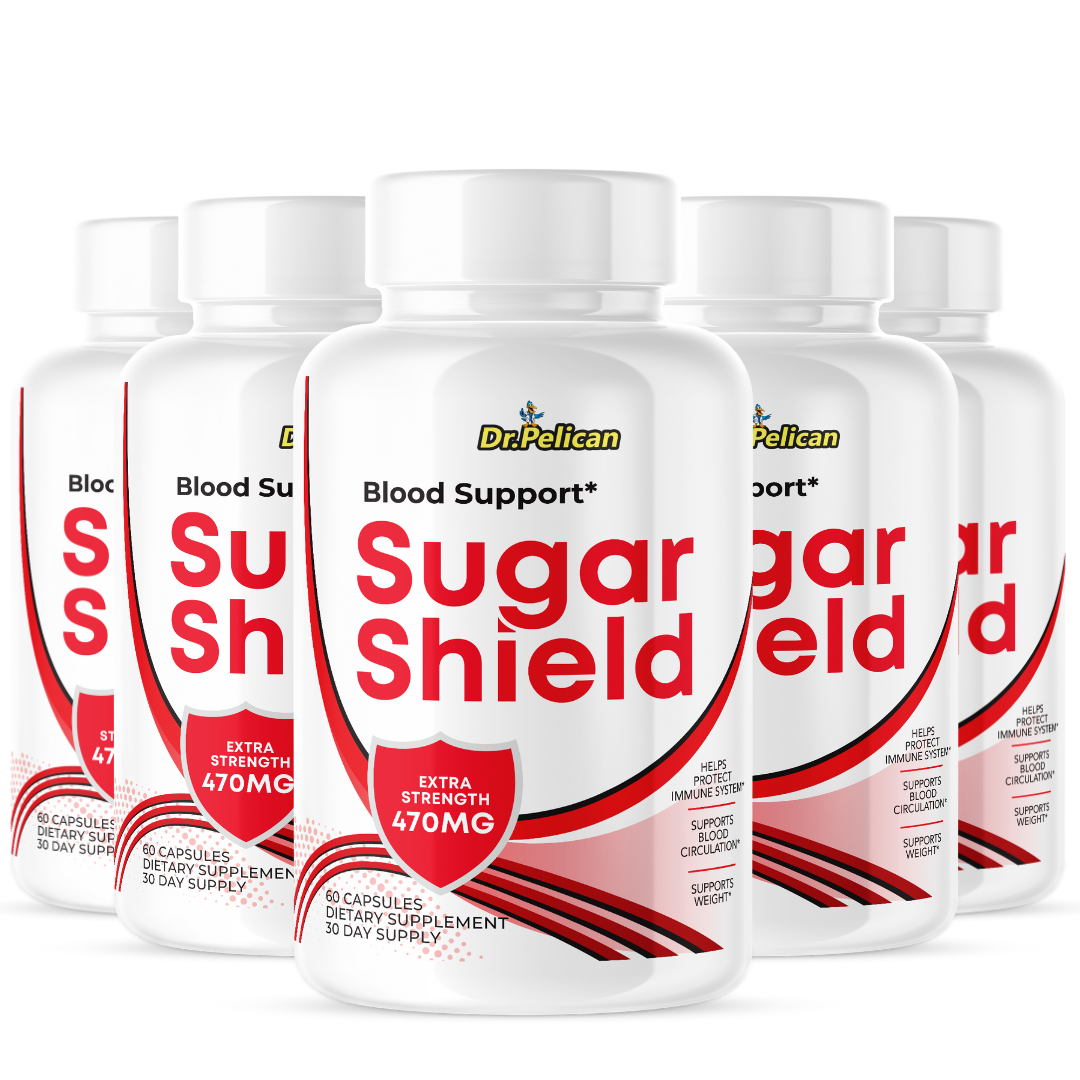 Sugar Shield - Blood Support- 5 Bottles- 300 Capsules