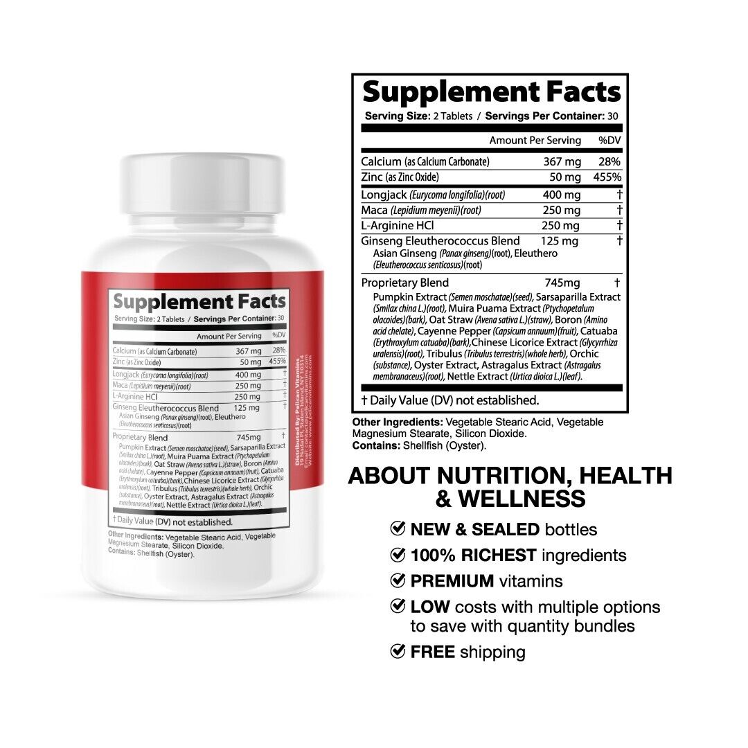 Ultra Male- Men's Health & Performance- 2 Bottles- 120 Tablets