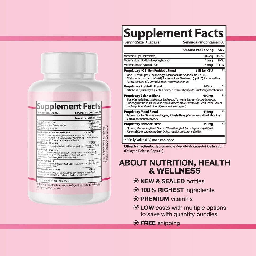 Estro-Pause-Menopause Balance Support/Women's Health- 3 Bottles- 270 Capsules