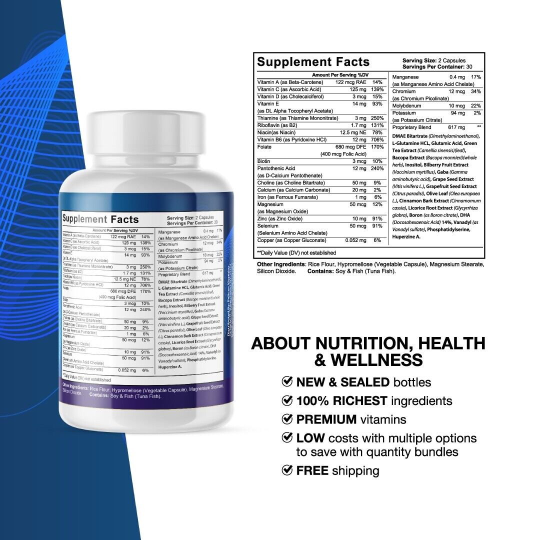 Bio Nerve Plus- Nerve & Brain Support- 60 Capsules