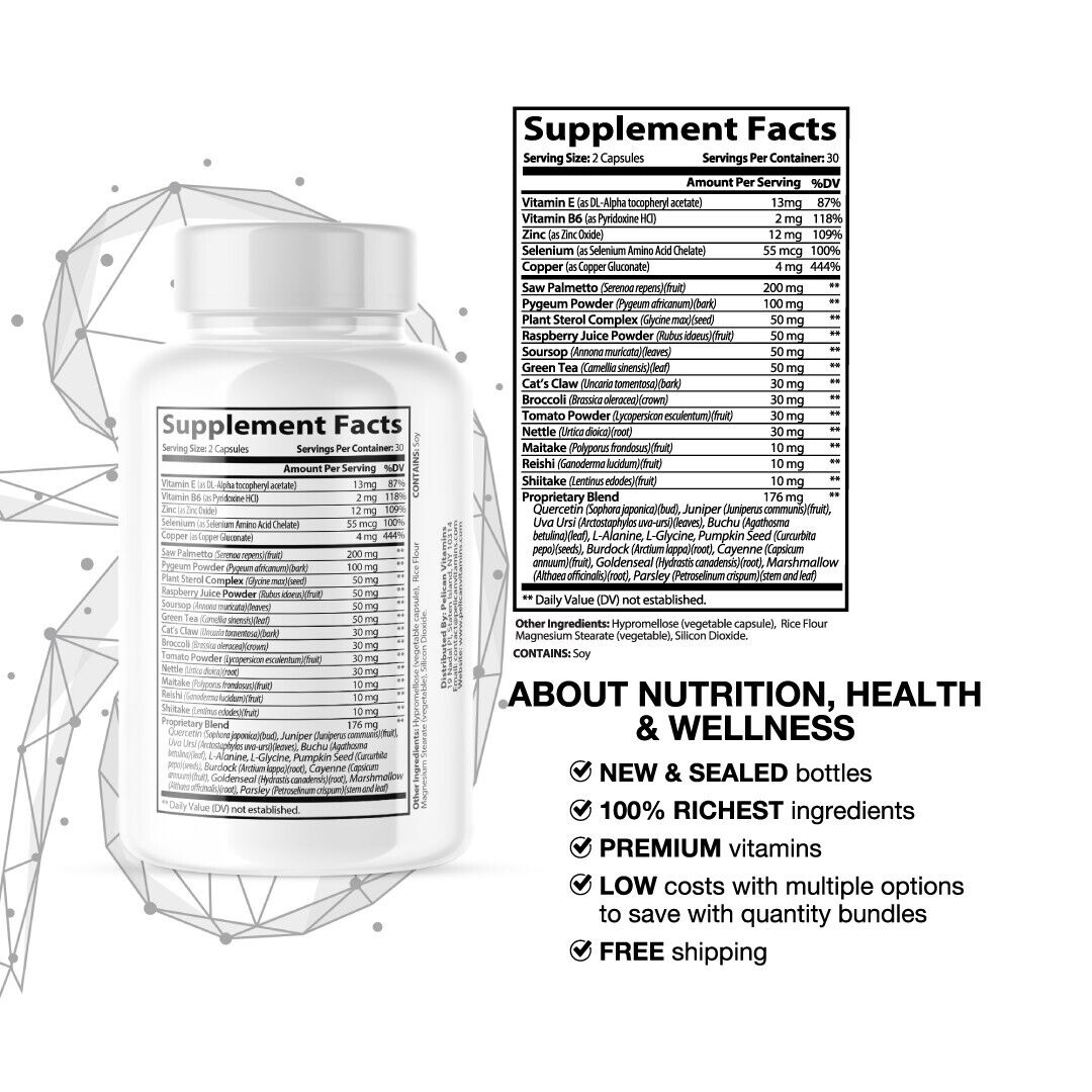 UrinoFix- Prostate Support- 2 Bottles- 120 Capsules