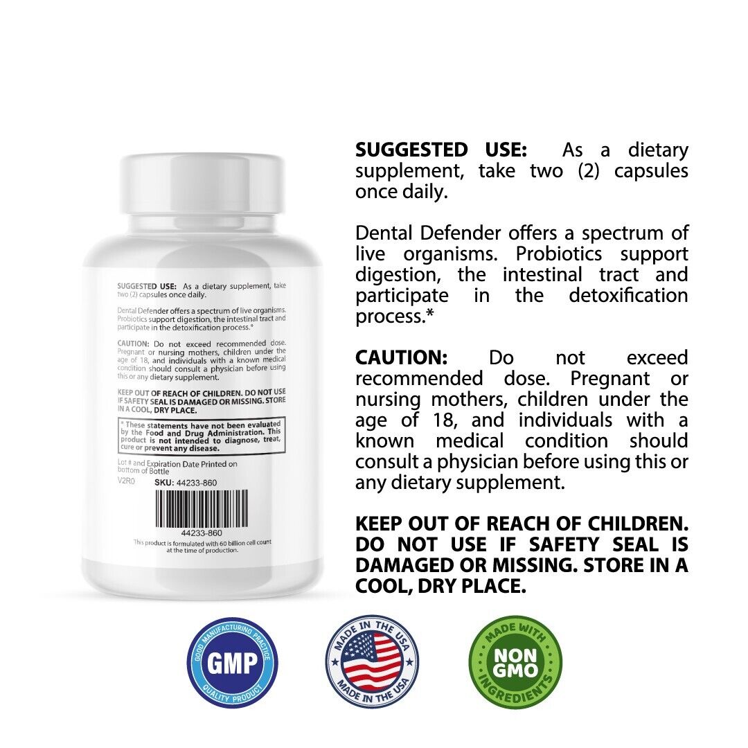 Dental Defender- Oral Support- 4 Bottles- 240 Capsules