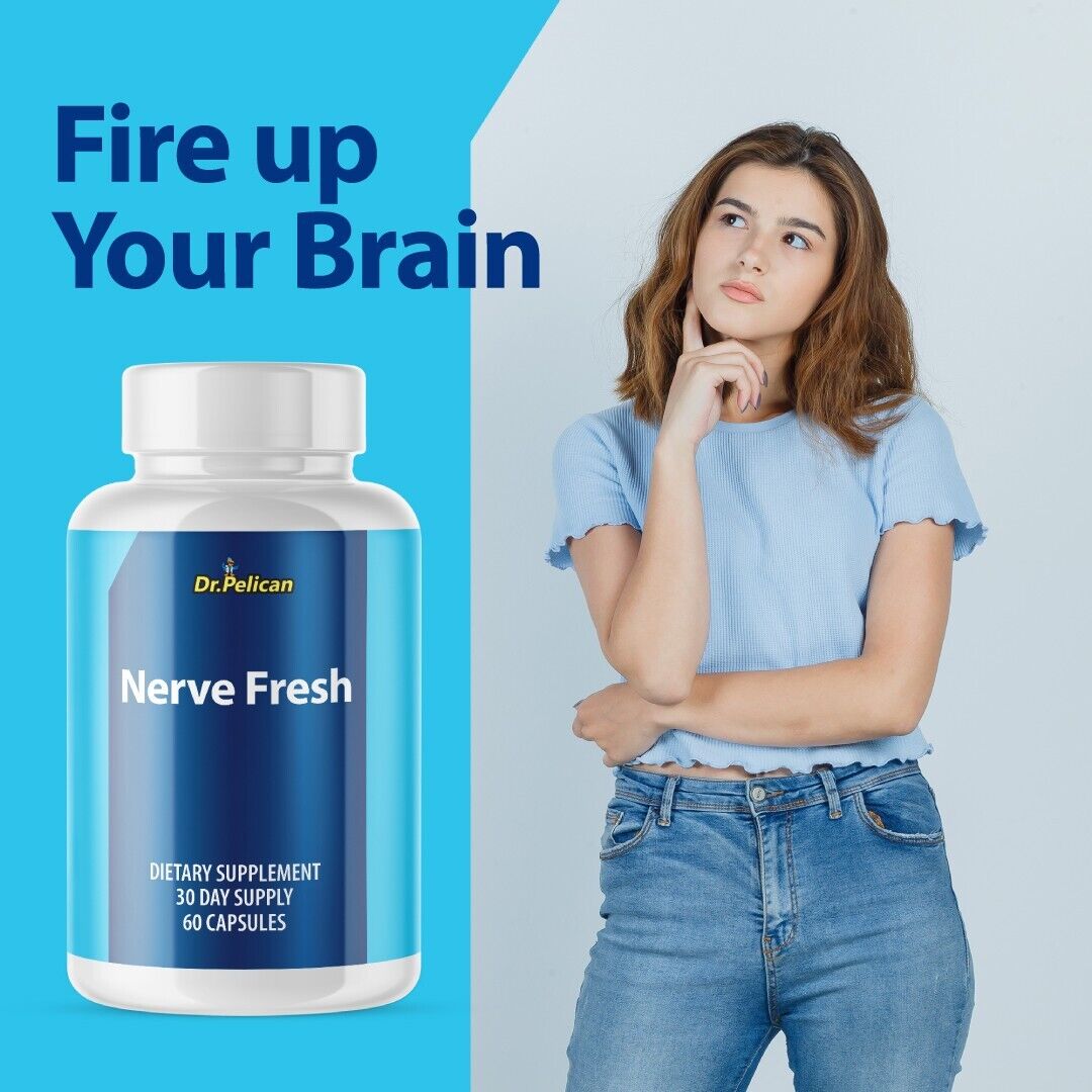 Nerve Fresh- Nerve & Brain Support- 4 Bottles- 240 Capsules