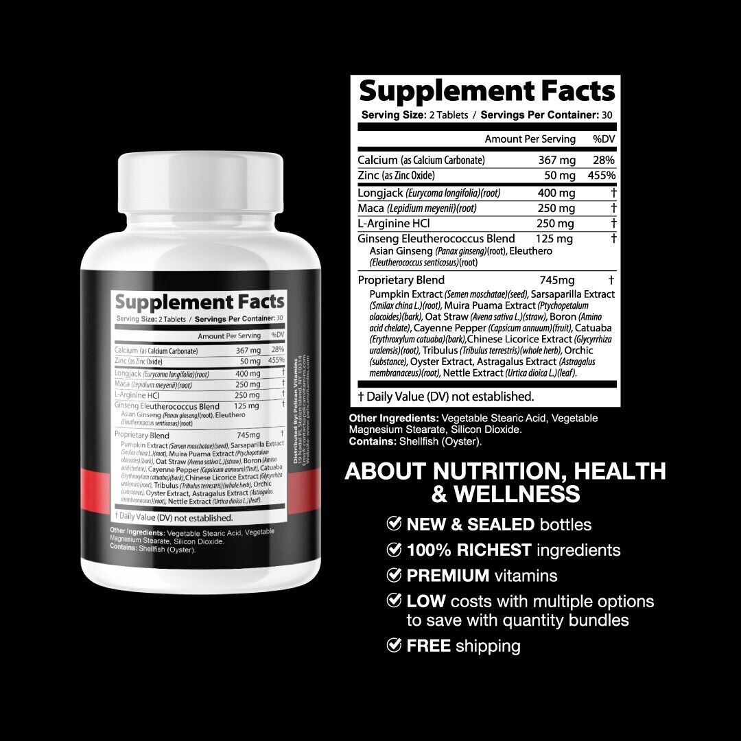 Prolong Power - Men's Health & Performance- 2 Bottles- 120 Tablets