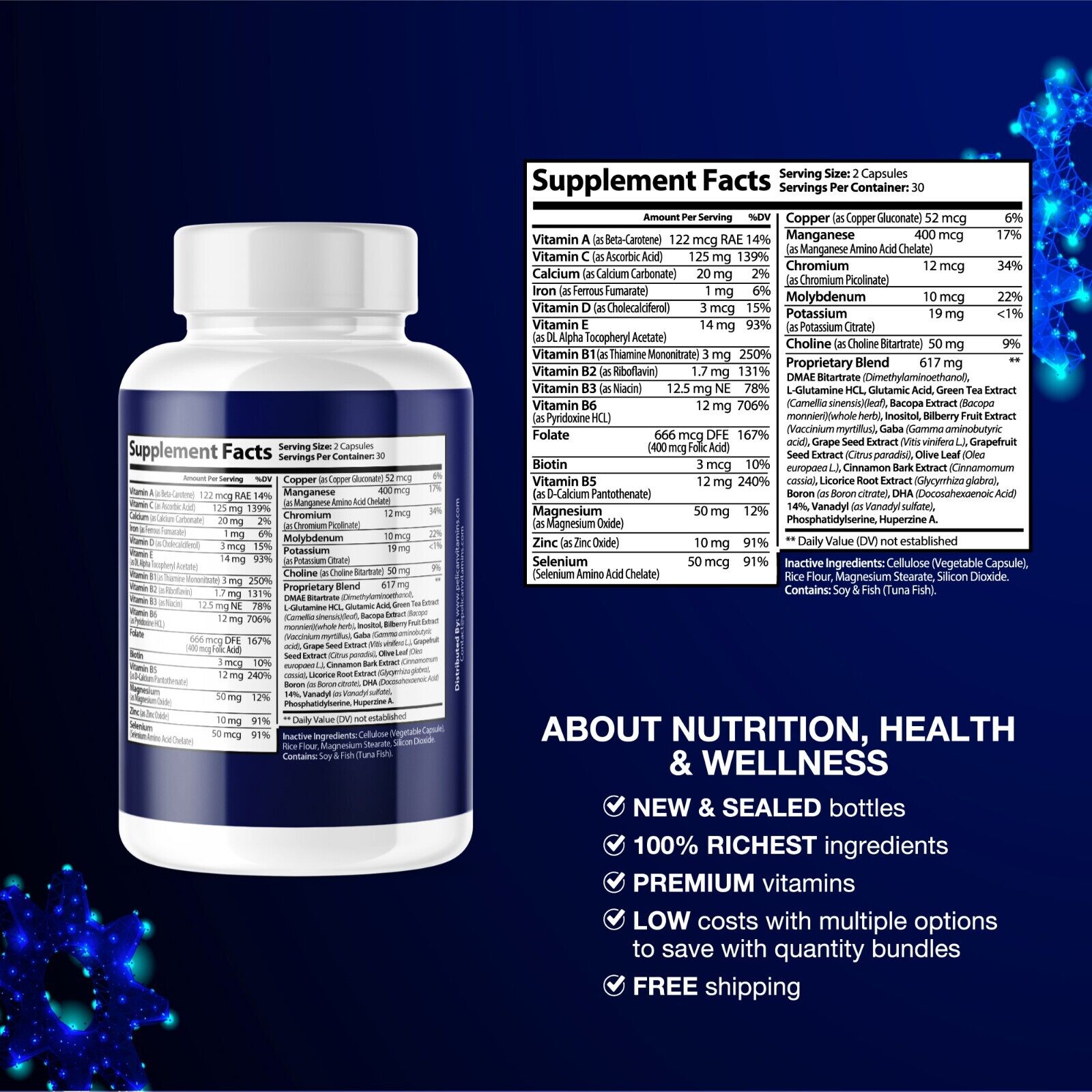 Cogni Strong- Brain Support- 5 Bottles- 300 Capsules