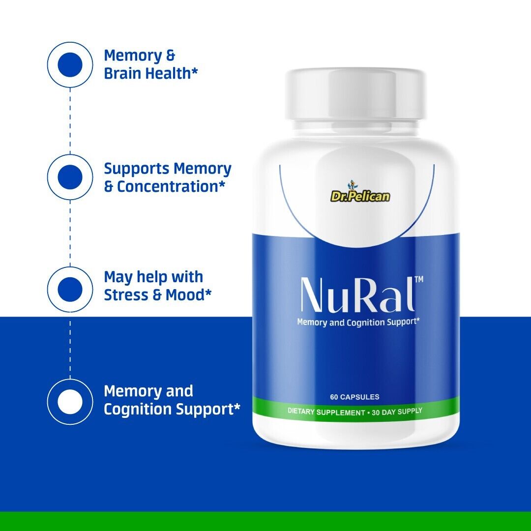 NuRal- Brain & Cognition Support- 2 Bottles- 120 Capsules