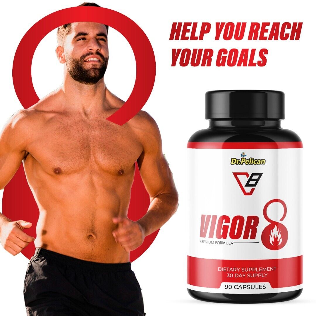 Vigor8- Bodybuilding & Men's Health Support- 10 Bottles- 900 Capsules