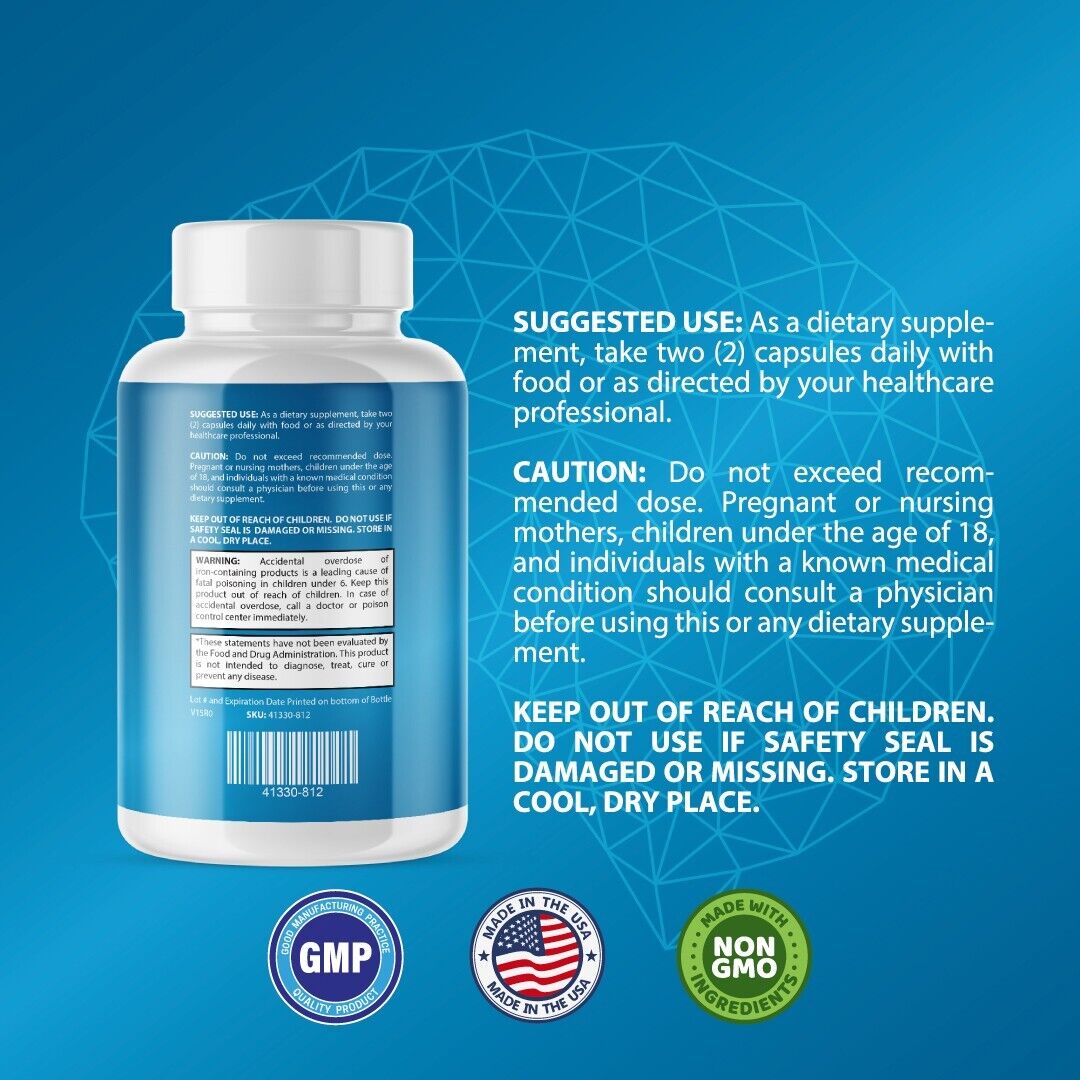The Genius Wave Pro- Brain Support- 2 Bottles- 120 Capsules