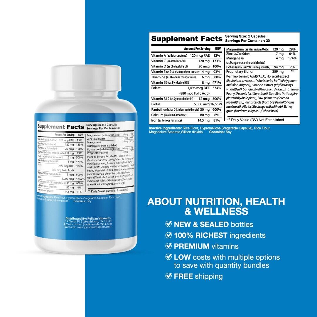 Clear Nails Plus Max- Hair, Skin & Nails Support- 2 Bottles- 120 Capsules