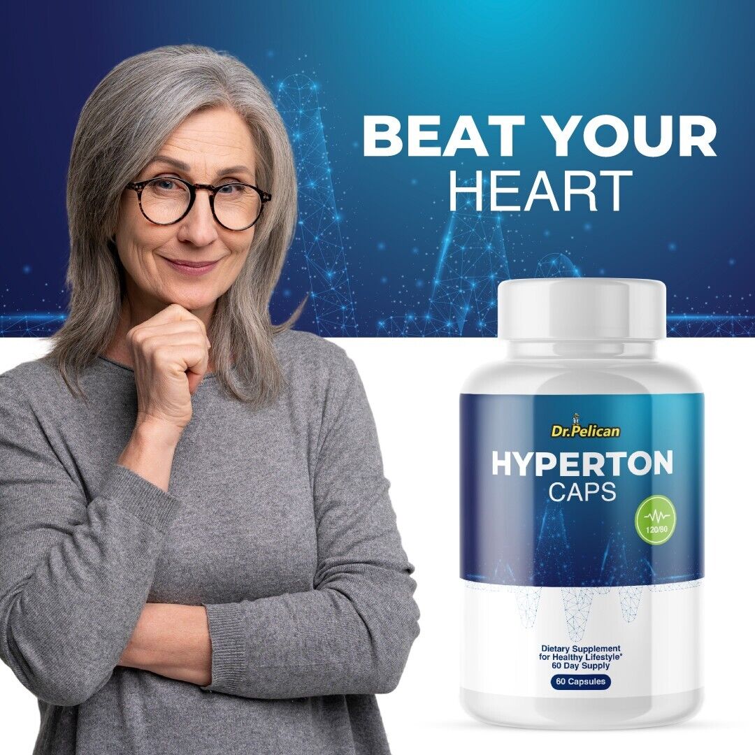 Hyperton Caps- Blood Support- 5 Bottles- 300 Capsules